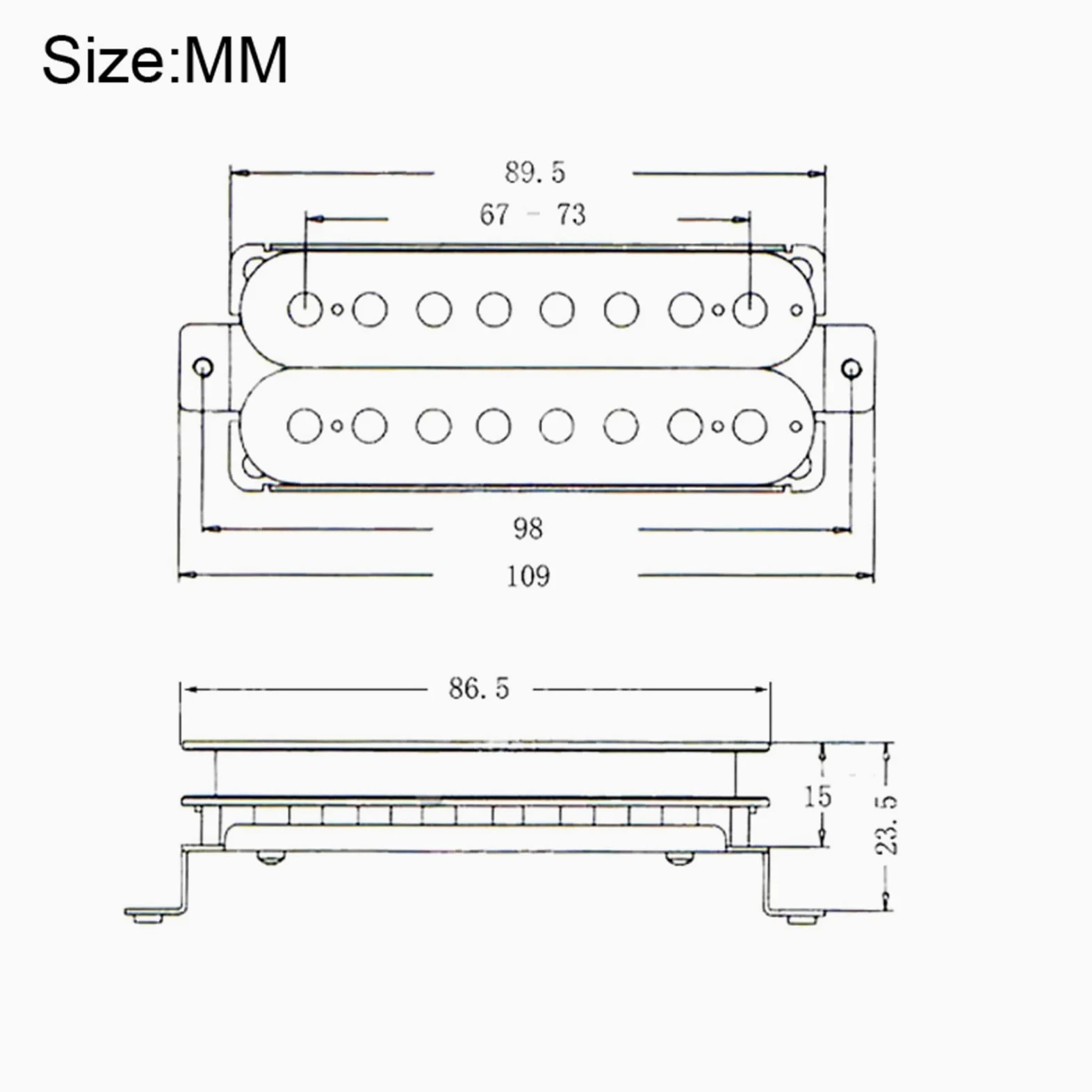 Doppia Bobina 8 Corda Per Chitarra Elettrica Pickup Pickup Nero Per Gibson Pickup chitarra elettrica (Color : Neck and Bridge)