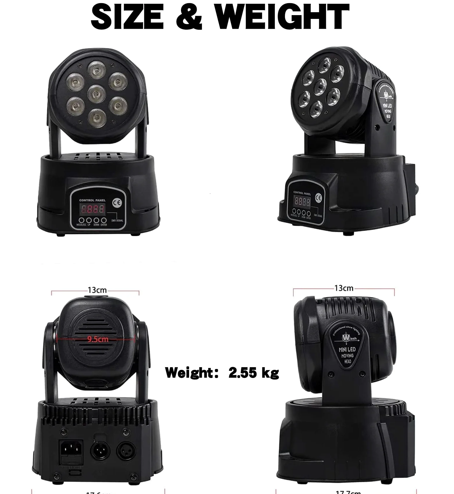 SHEHDS Luci a testa mobile a LED 7x18W RGBWA+UV 6in1 Stage Wash Light Suono Attivo DJ Luce Professionale DMX512 Strobe Luci da Discoteca per Vacanze KTV Pub Bar Show Festa di Nozze