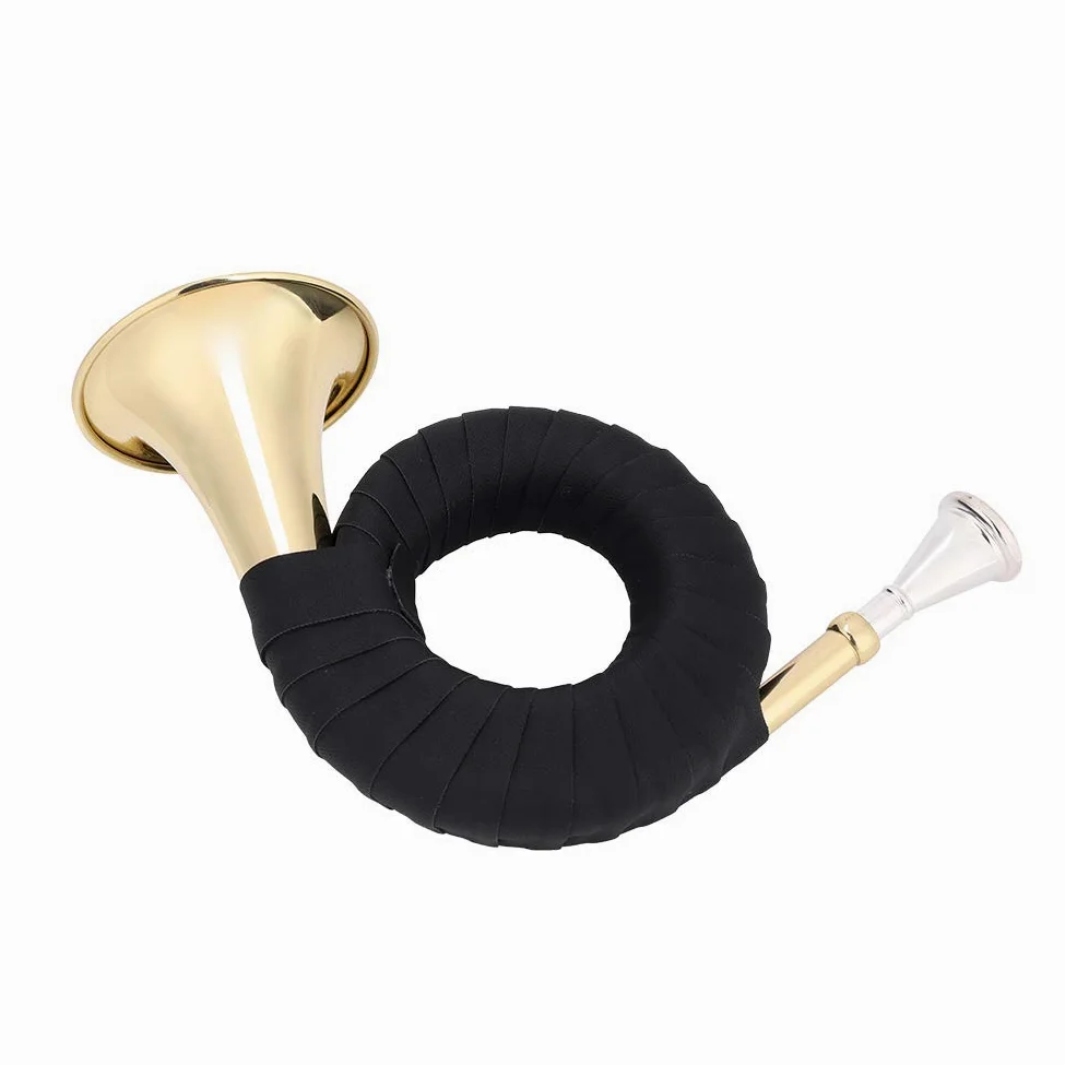 Aramox Mini Corno in Ottone, Strumento Musicale Professionale Dal Design Accattivante e Lavorazione Squisita, Comoda Impugnatura in PU, per Amanti e Studenti di Musica