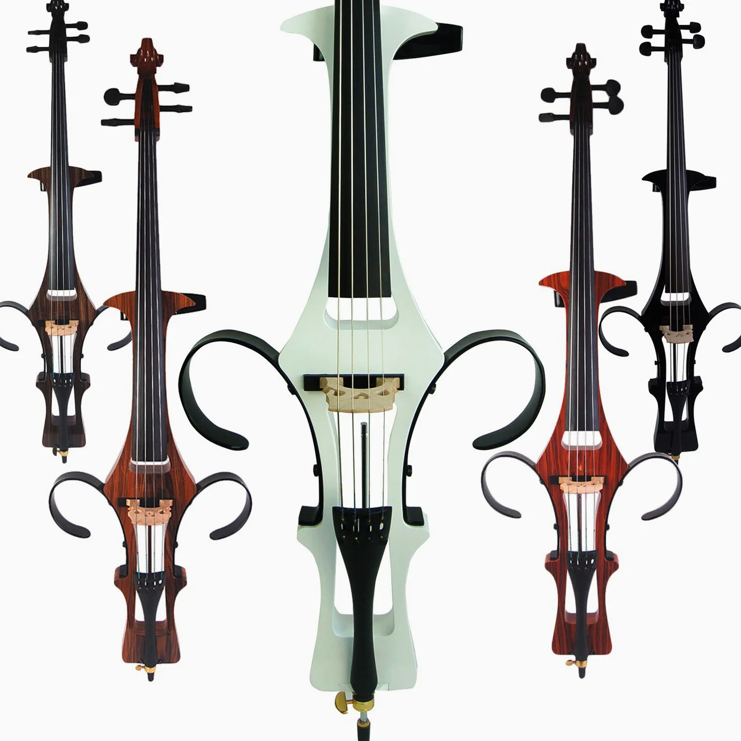 Aliyes Handmade Professionale Legno Massello Elettrico Violoncello 4/4 Full Size Silenzioso Elettrico Cello-Bianco
