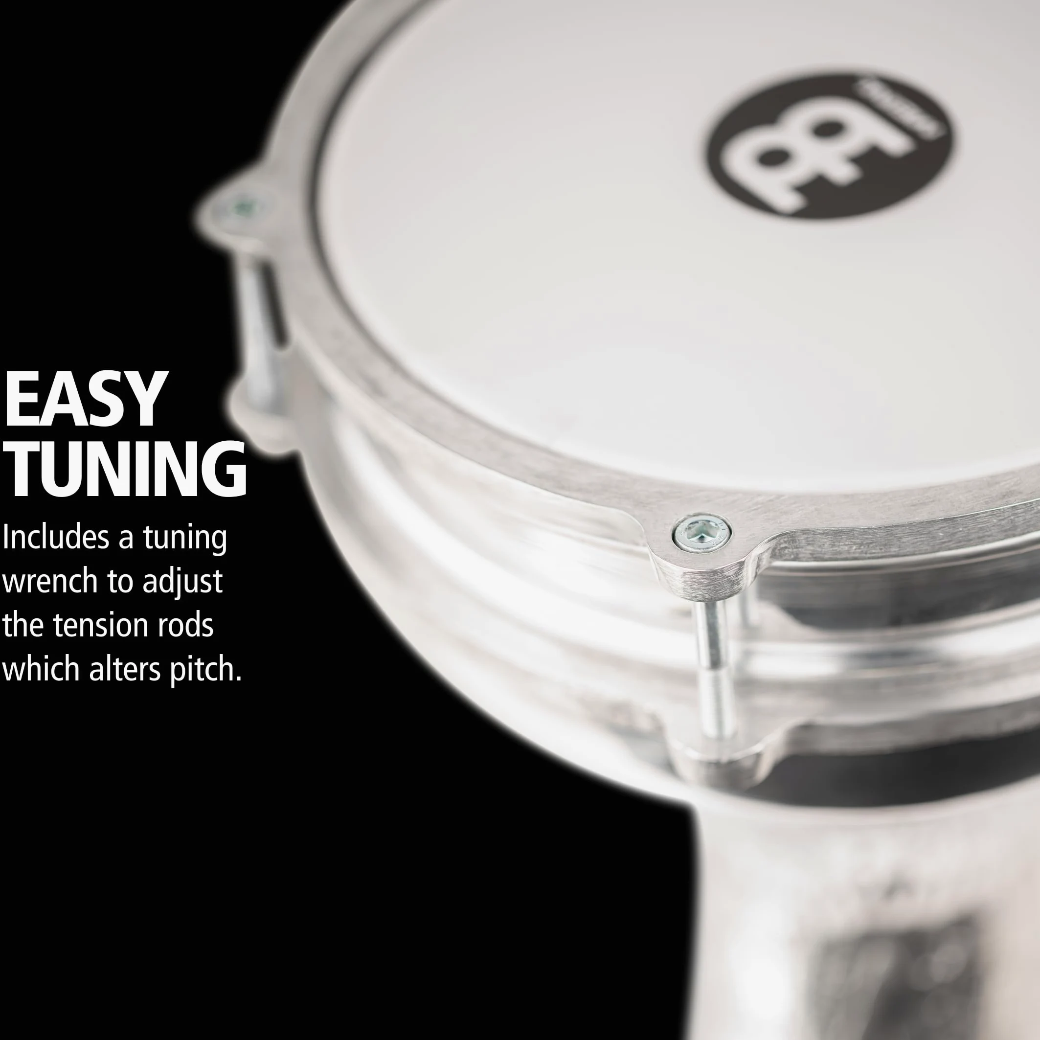 Meinl Percussion Aluminum Jingle Darbuka – Tamburo a Mano Molto Grande – Con Jingle Effect – Diametro 8 Pollici – Aluminum, Silver (HE-314)