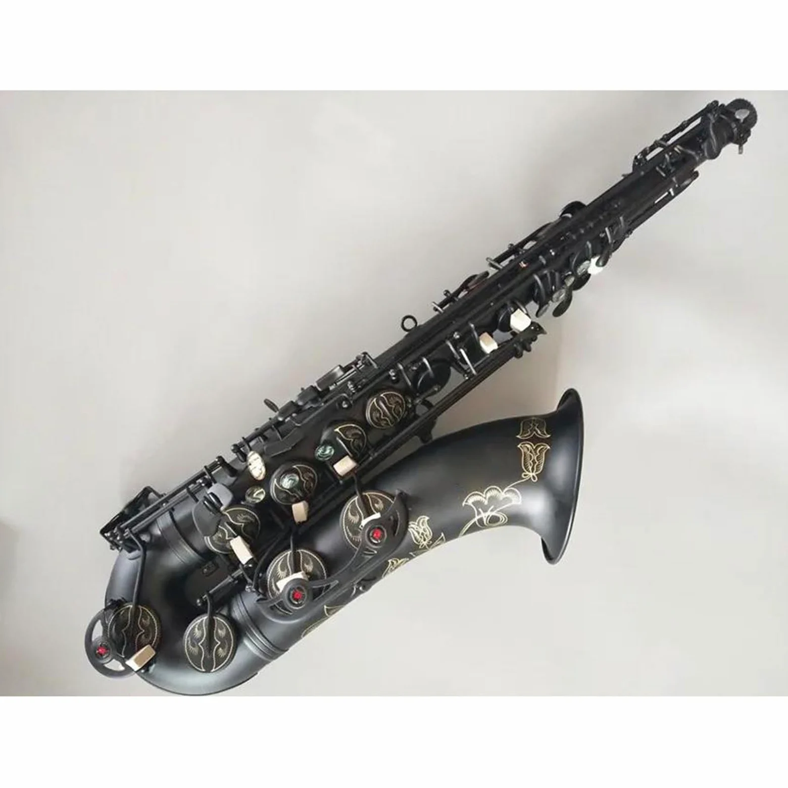 sassofono Sassofono Tenore Strumento Musicale Professionale Che Suona Il Sax Tenore Nero Opaco