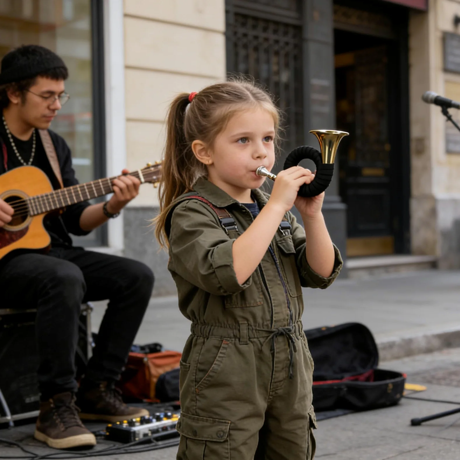 Piccolo corno francese in miniatura ottone strumento musicale | Modello Corno Francese con Supporto per Pratica Musicale Eventi All'aperto Viaggio Performance Principianti