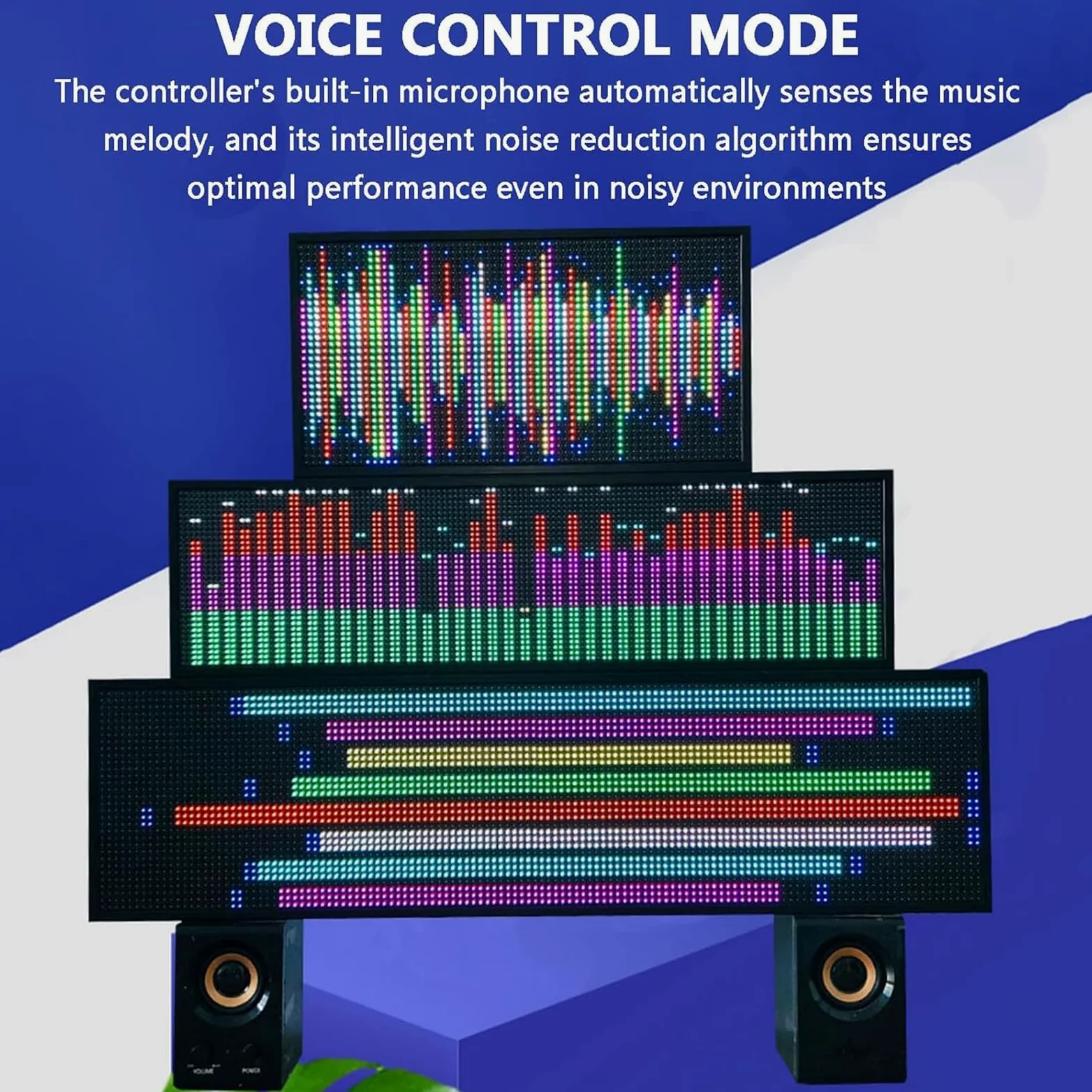 Analizzatore di spettro musicale a LED con telecomando wireless, doppio canale, microfono integrato per feste, studi, sale giochi