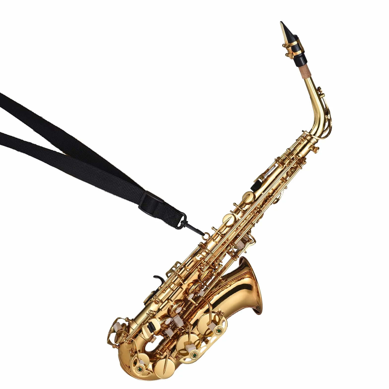 Sax alto,Sassofono contralto Mib Ottone laccato Sax contralto Strumento a fiato con custodia per il trasporto Guanti Cinghie Panno e spazzola per pulizia Ance mute per sassofono Cuscinetto per