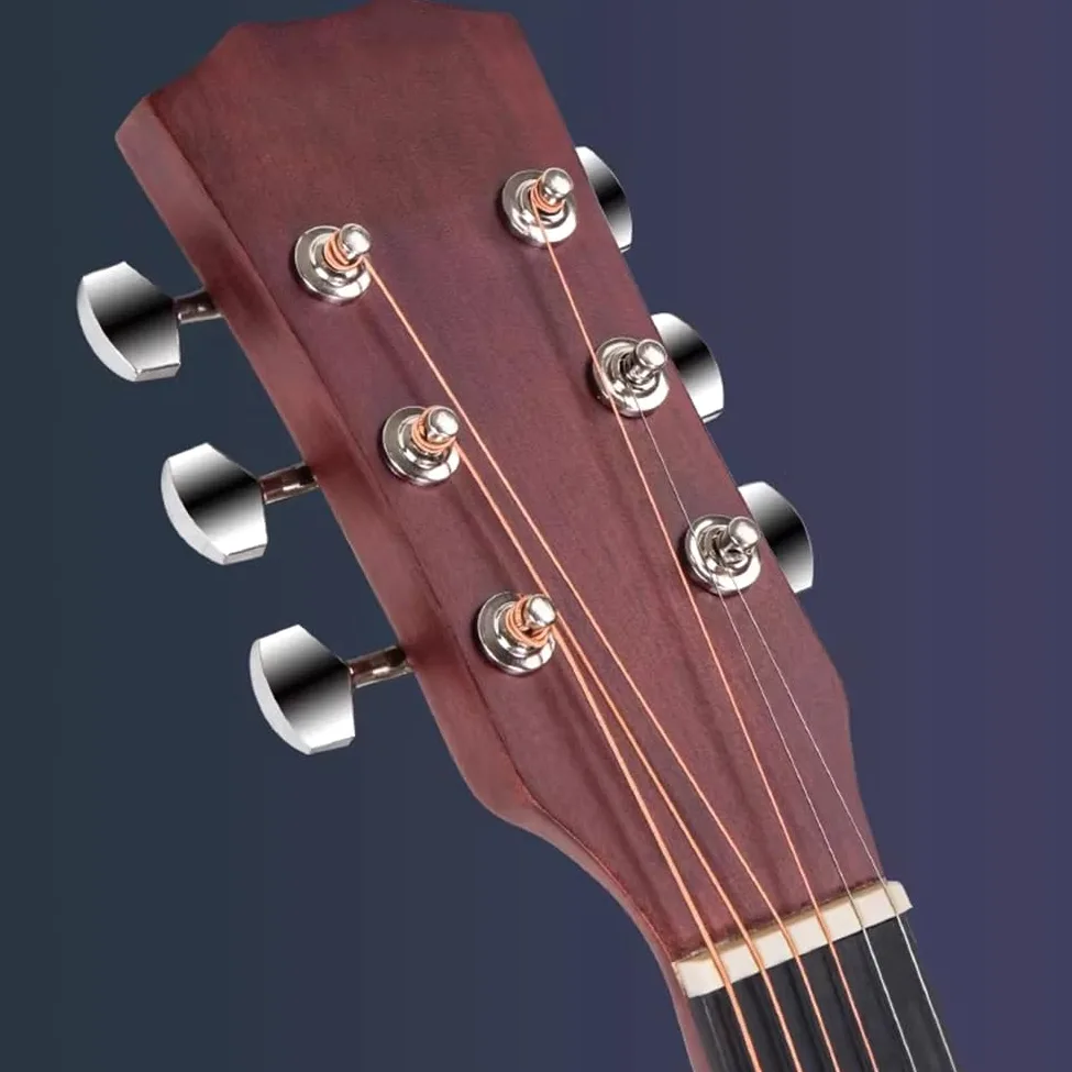 Kit per chitarra acustica con corde in acciaio, completamente in legno lucido, con set di accessori premium e custodia, grigio, 104,1 cm