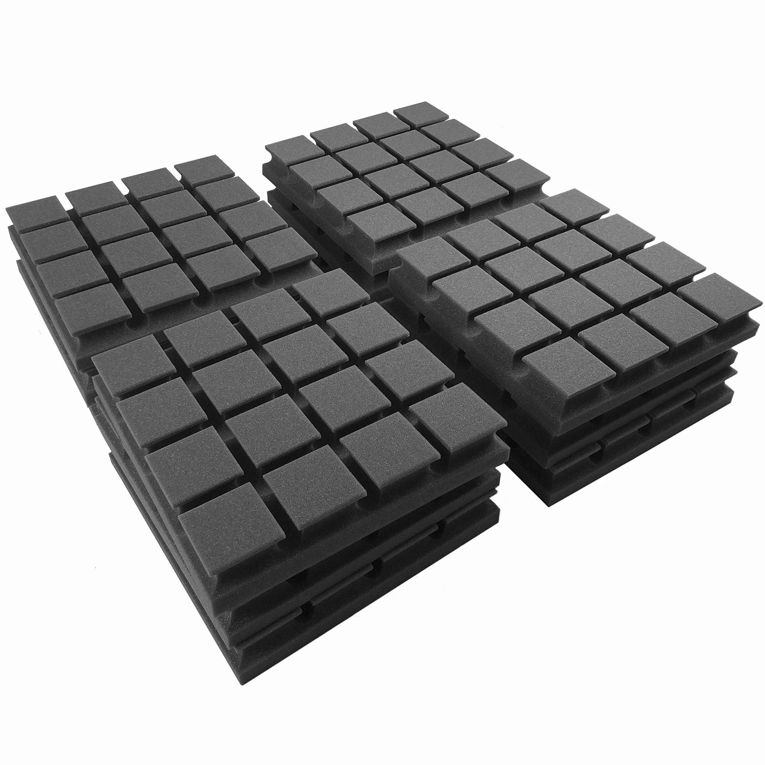 ACOUSPANEL Pannello Fonoassorbente con Cavità di Risonanza 12 Pannelli Fonoassorbenti 30x30x5 cm Pannelli Acustici Non Compresso Antracite