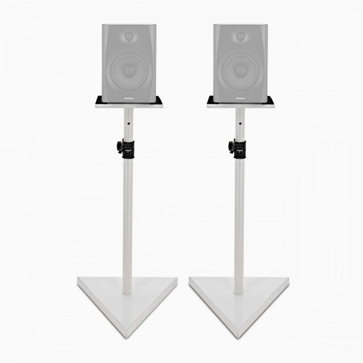 Gear4music Supporti Per Monitor Da Studio - Altezza Regolabile Bianco Supporto Monitor Casse Audio