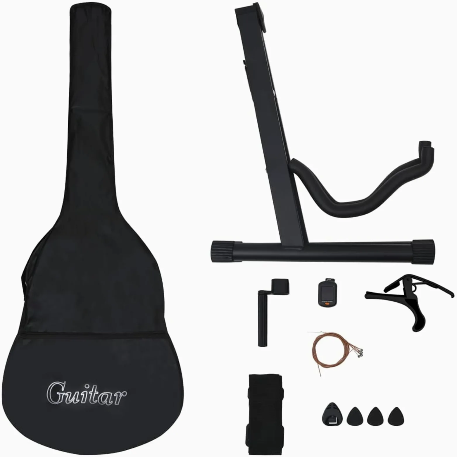 Set Chitarra Classica per Principianti 12 pz Nera 4/4 39",Arte e Svago,Hobby e Arti Creative,Strumenti Musicali,Strumenti a Corda,Chitarre-70111