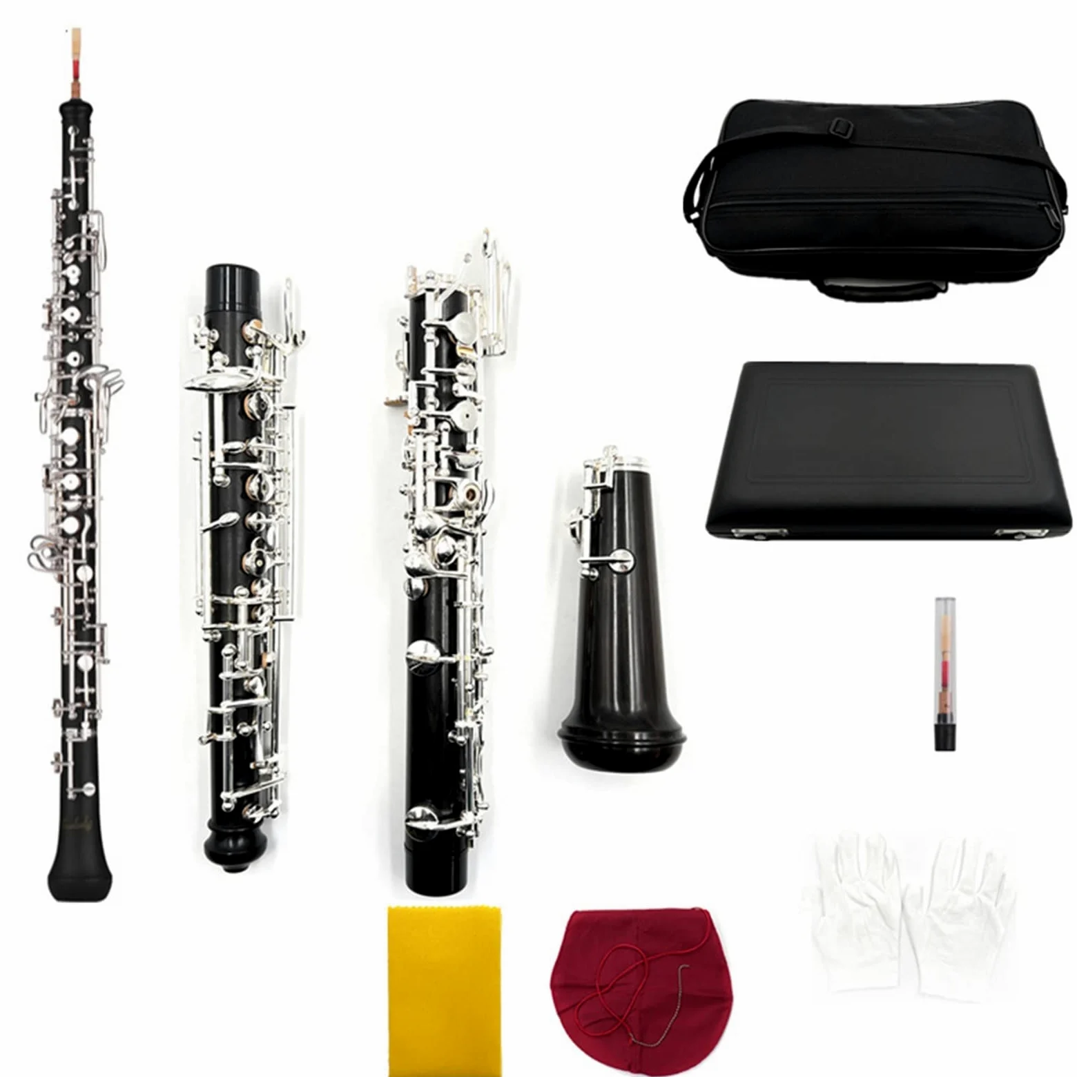 Oboe Pulsante Argentato Oboe Strumento Musicale Studente Tipo di Performance Professionale Ebano Automatico Oboe