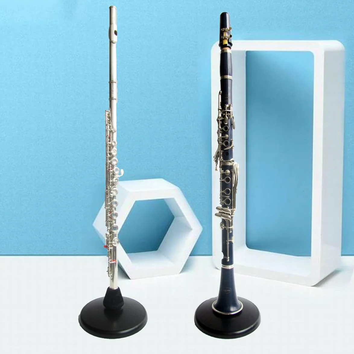 Zerodeko Supporto per Flauto e Clarinetto in Ferro Robusto Porta Flauto Portatile Design Stabile e Bordi Arrotondati Accessorio Pratico per Musicisti e Negozi di Strumenti Musicali