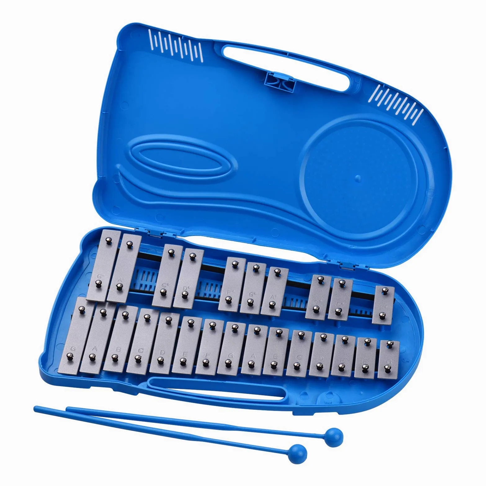 Glockenspiel Mazzuole Professionali 25 Note Glockenspiel Xilofono Strumento a Percussione Strumento di Insegnamento Educativo Precoce con Custodia in Plastica 2 Mallets per