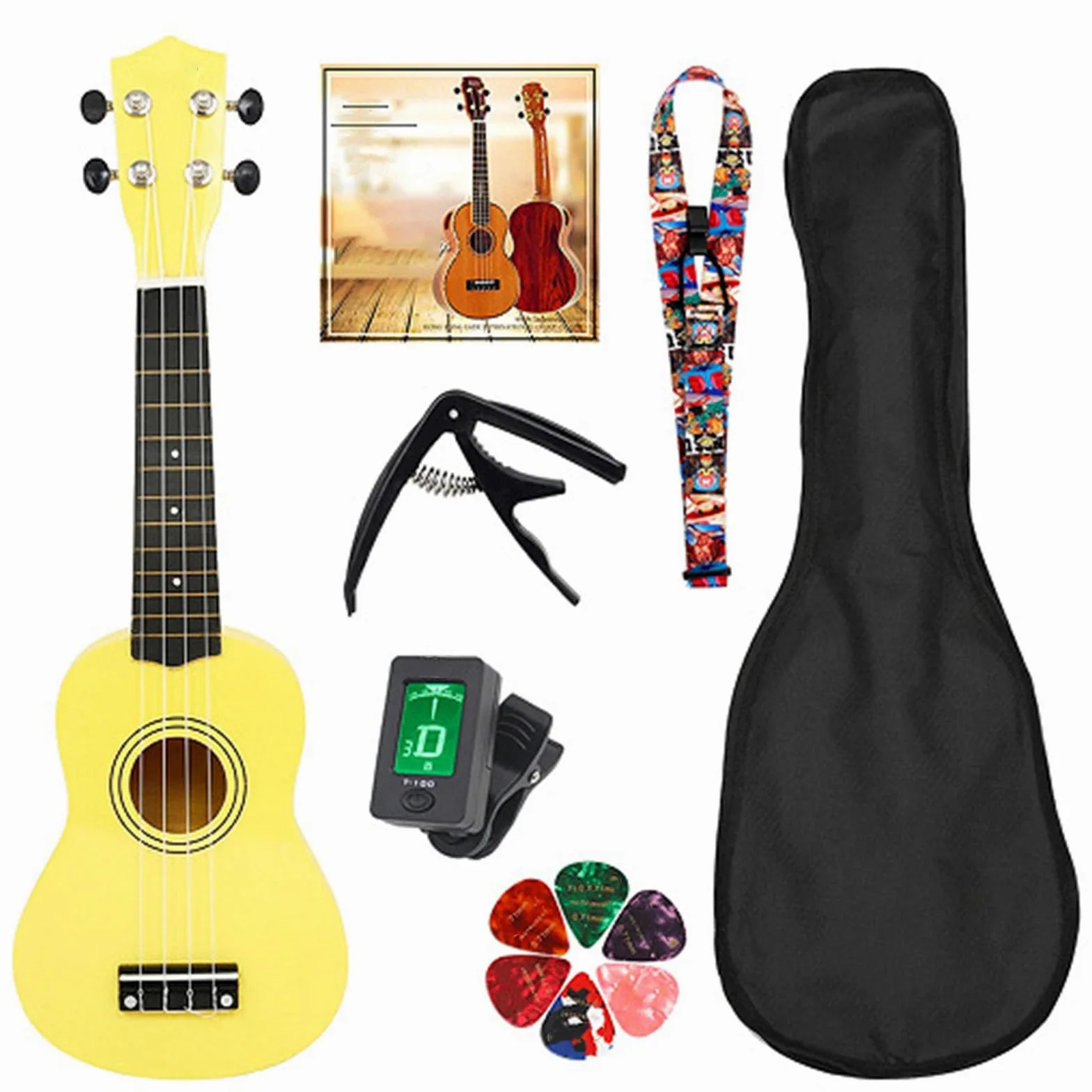 21Inch Legno Ukulele Chitarra 4 Corde Strumenti Musicali Apprendimento Educativo Tutorial Primario Per Studenti Principianti