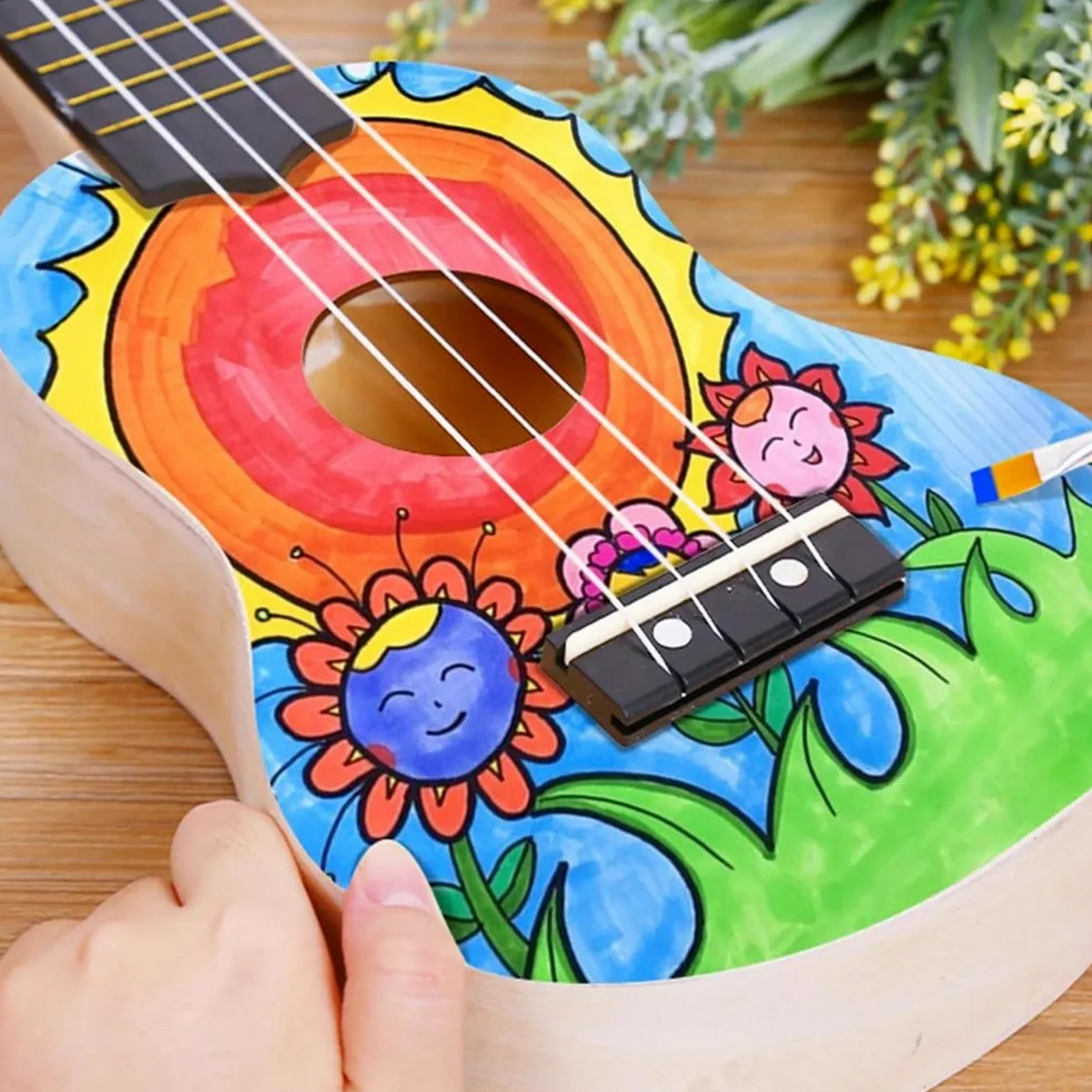 Ukulele per principianti Kit Artigianale Di Materiali Fai-da-te Per Chitarra Per Principianti Classica In Legno Per Ukulele