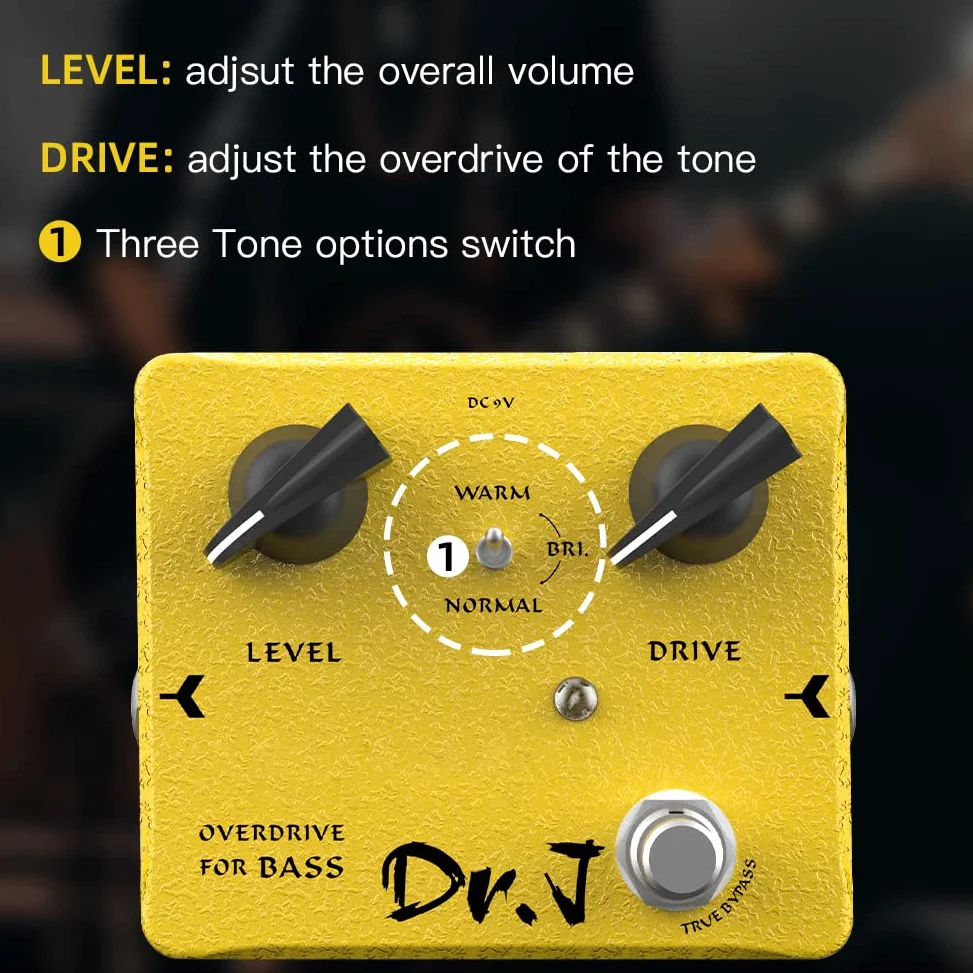 JOYO Effetti a pedale Overdrive per basso dal rock al metallo appositamente progettati per il bassista True Bypass Design (edizione alta D52)