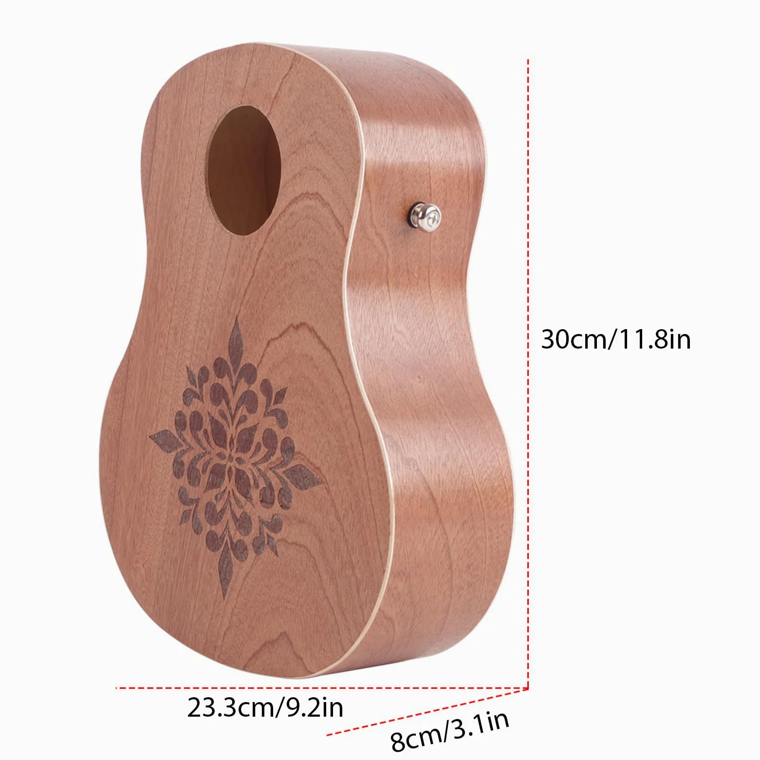 Walmeck Rockhouse Cajon Tamburo in Legno a Forma di Chitarra Strumento a Percussione Portatile con Tracolla per Campeggio Viaggio All'aperto