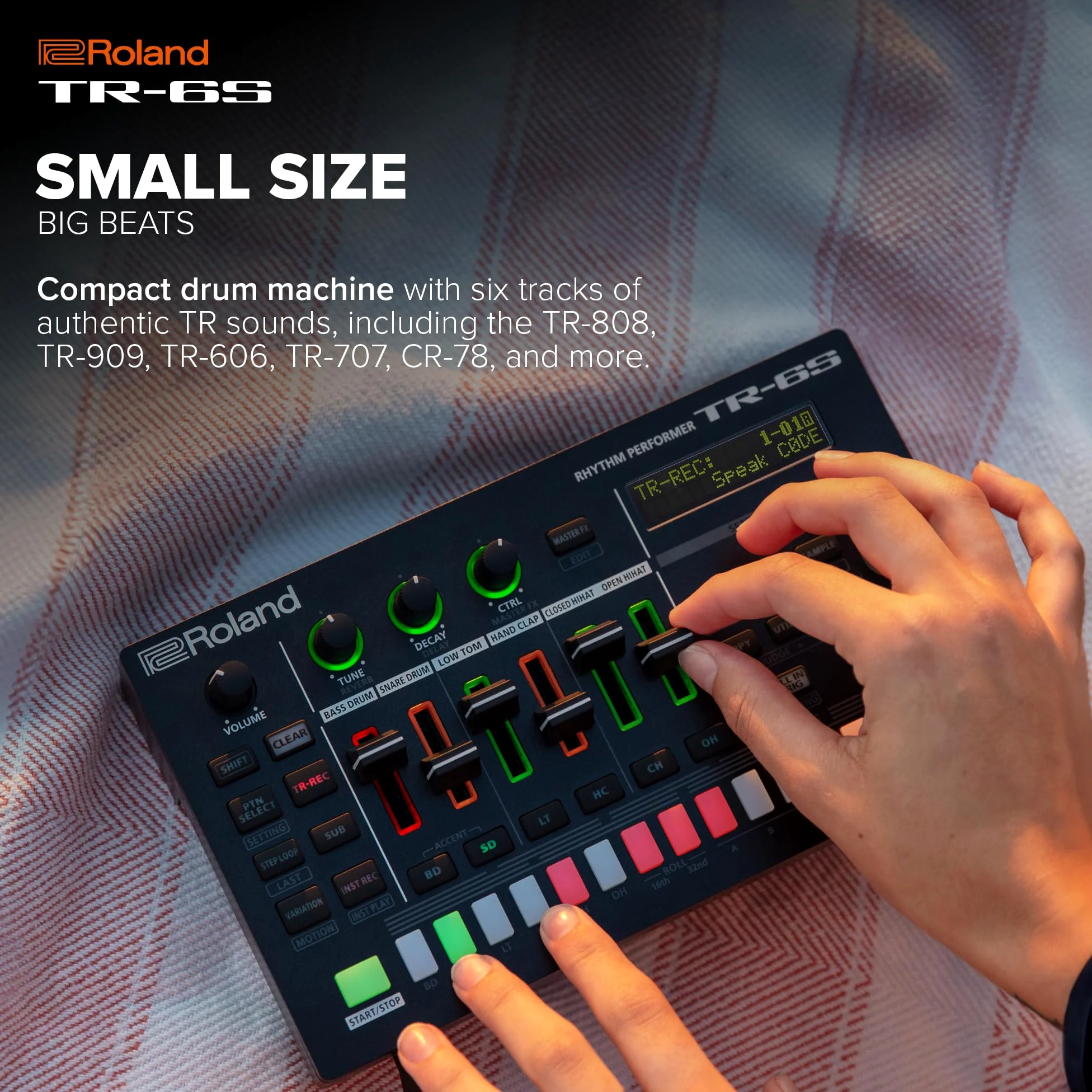 Roland TR-6S Rhythm Performer | Drum Machine Compatta con Sei Tracce di Veri Suoni TR, incluse TR-808, CR-78 e Altre | Grande Libreria di Sample Preset | Generatore Sonoro FM Editabile