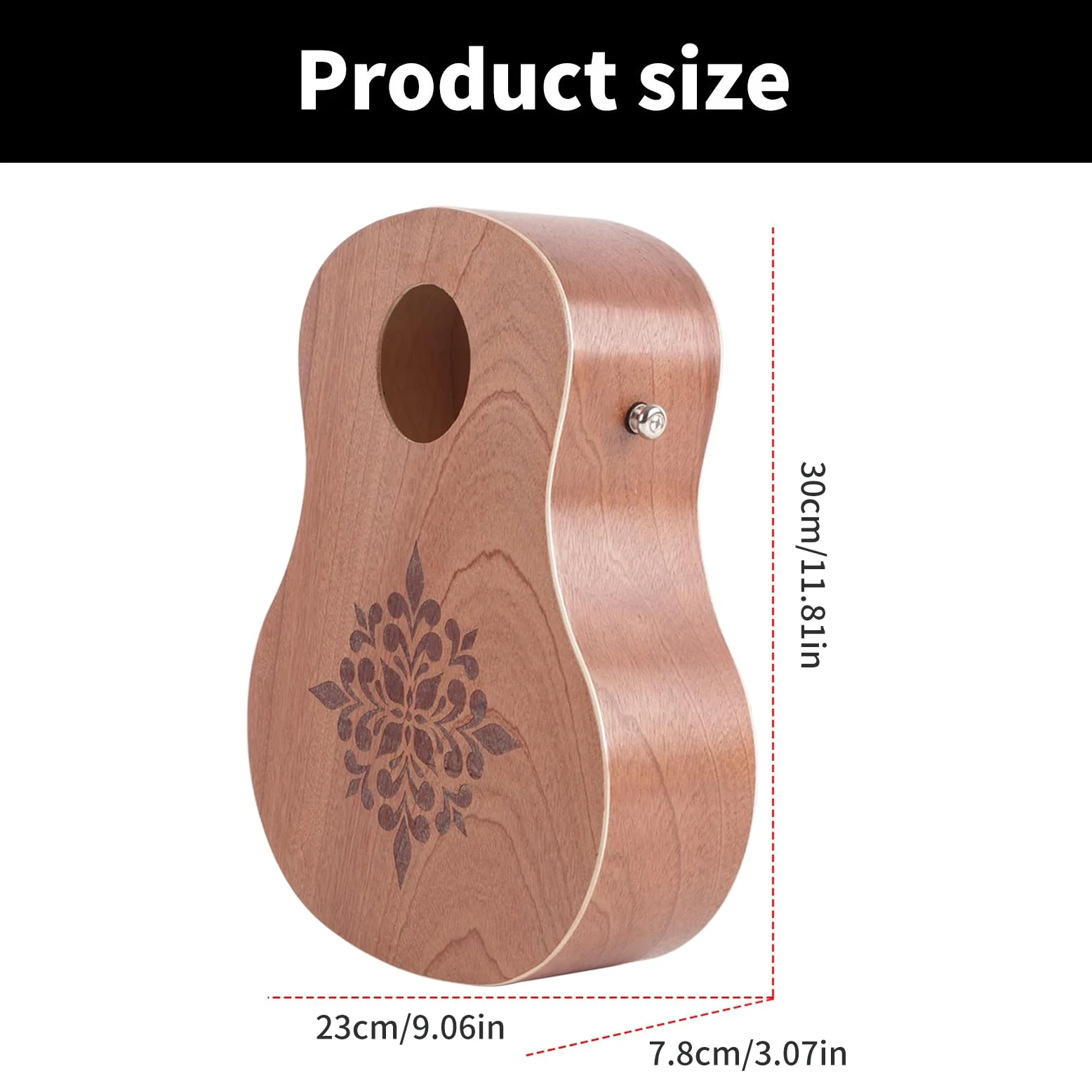 Cajon Drum tamburo a mano a forma di chitarra classica, leggero da viaggio bongo cajon scatola percussioni da viaggio bonghi