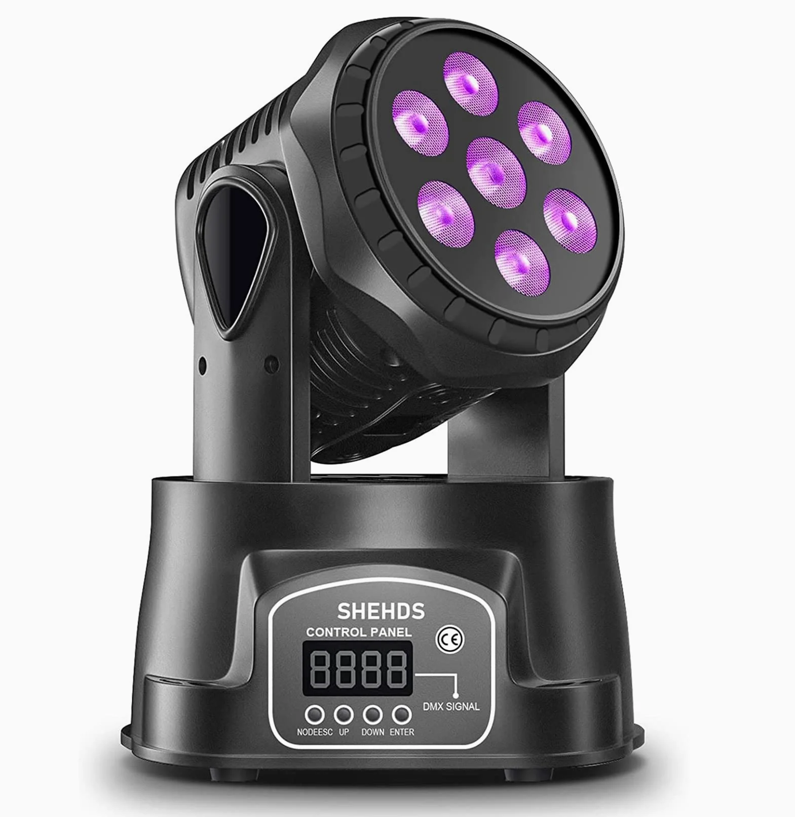 SHEHDS Luci a testa mobile a LED 7x18W RGBWA+UV 6in1 Stage Wash Light Suono Attivo DJ Luce Professionale DMX512 Strobe Luci da Discoteca per Vacanze KTV Pub Bar Show Festa di Nozze