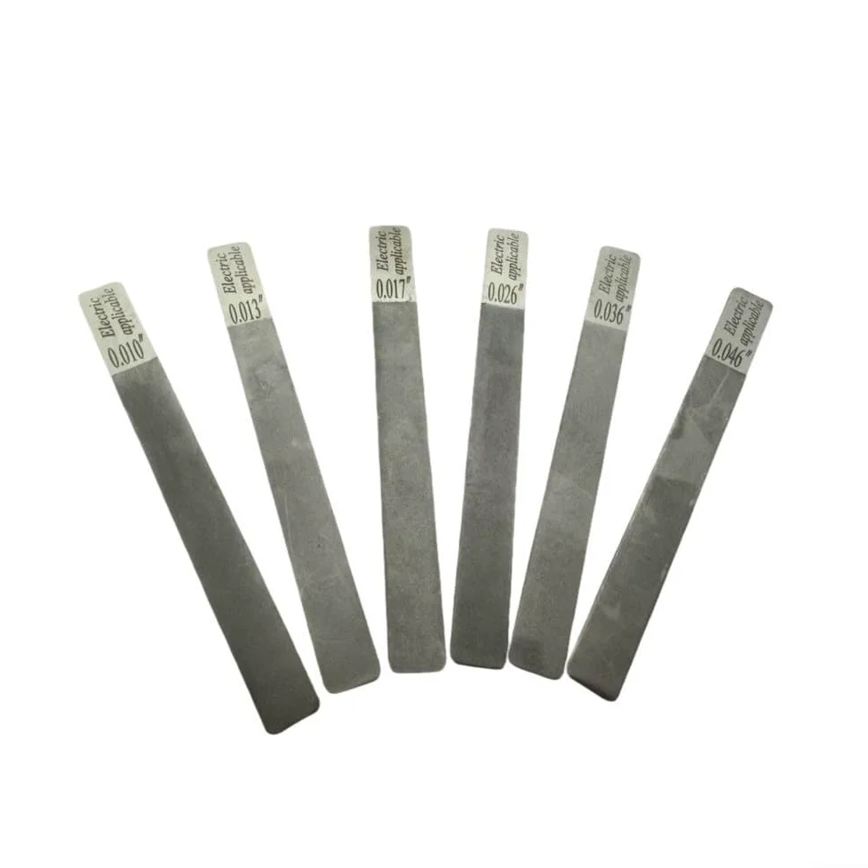 Zoegneer Confezione da 6 lime per dadi per chitarra, set da 6 pezzi in acciaio inox, con coronazione dei tasti e archiviazione per chitarre acustiche ed elettriche per uso di strumenti da liutaio