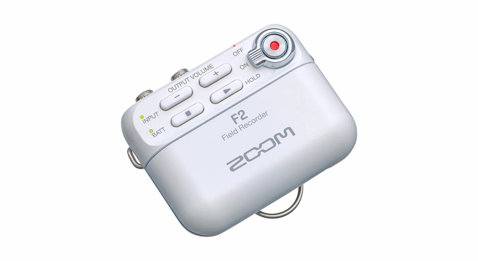 Zoom - F2/W - Lavalier Registratore compatto da cintura, registrazione float a 32 bit, senza clipping, audio per video, registrazioni su SD e alimentazione a batteria con microfono lavalier incluso