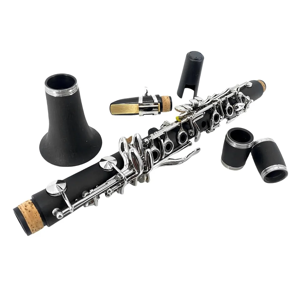 Clarinetto professionale in ebanite con chiave in Mib e flat clarinetto buon suono con custodia (tasto eb)