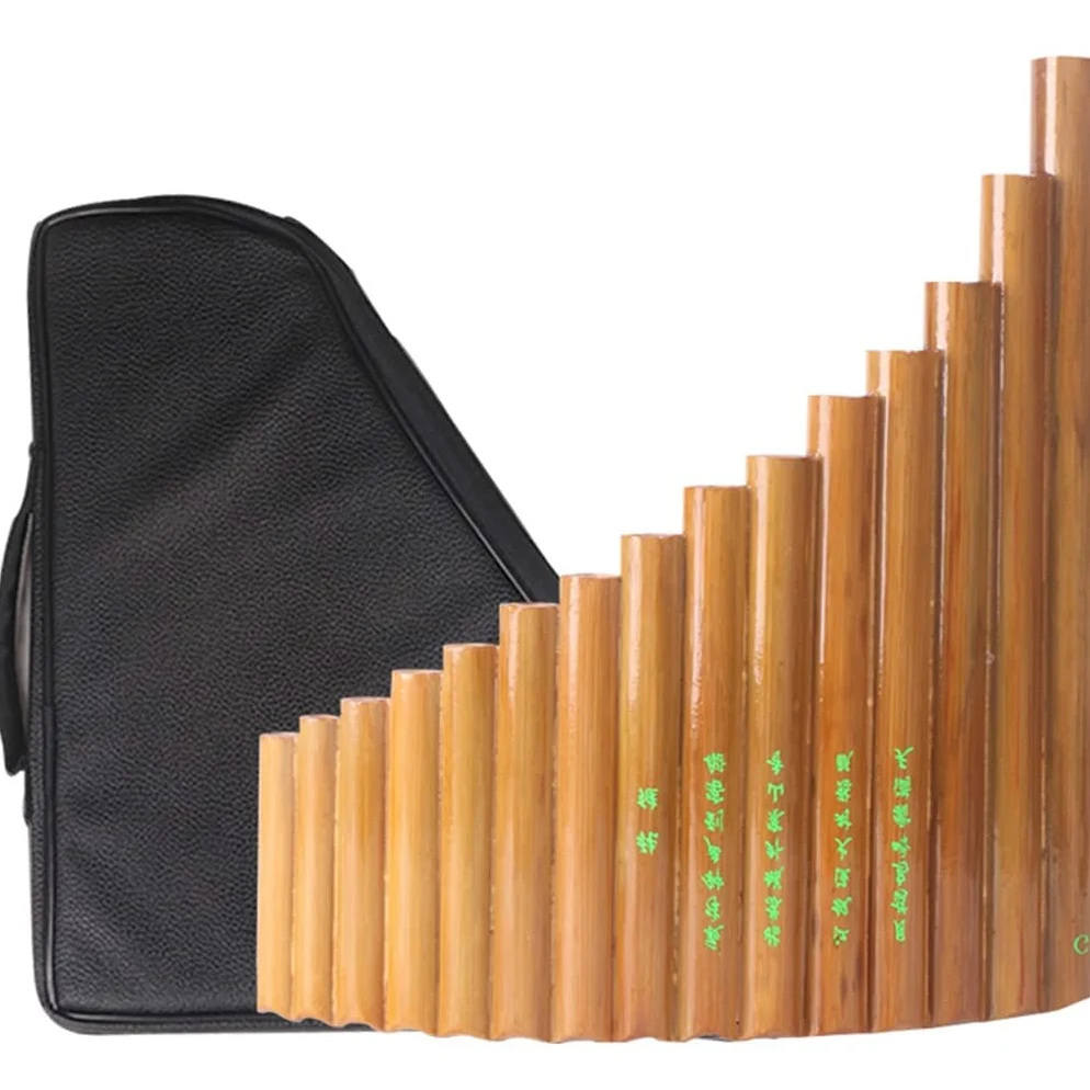 Flauto di Pan Professionale Flauto di Pan A Canne 15-22 per Esecuzioni Professionali, Pan Flute Dritto di bambù Amaro, Strumento Musicale Tradizionale Cinese (Color : 15 Tubes, Size : G Key)
