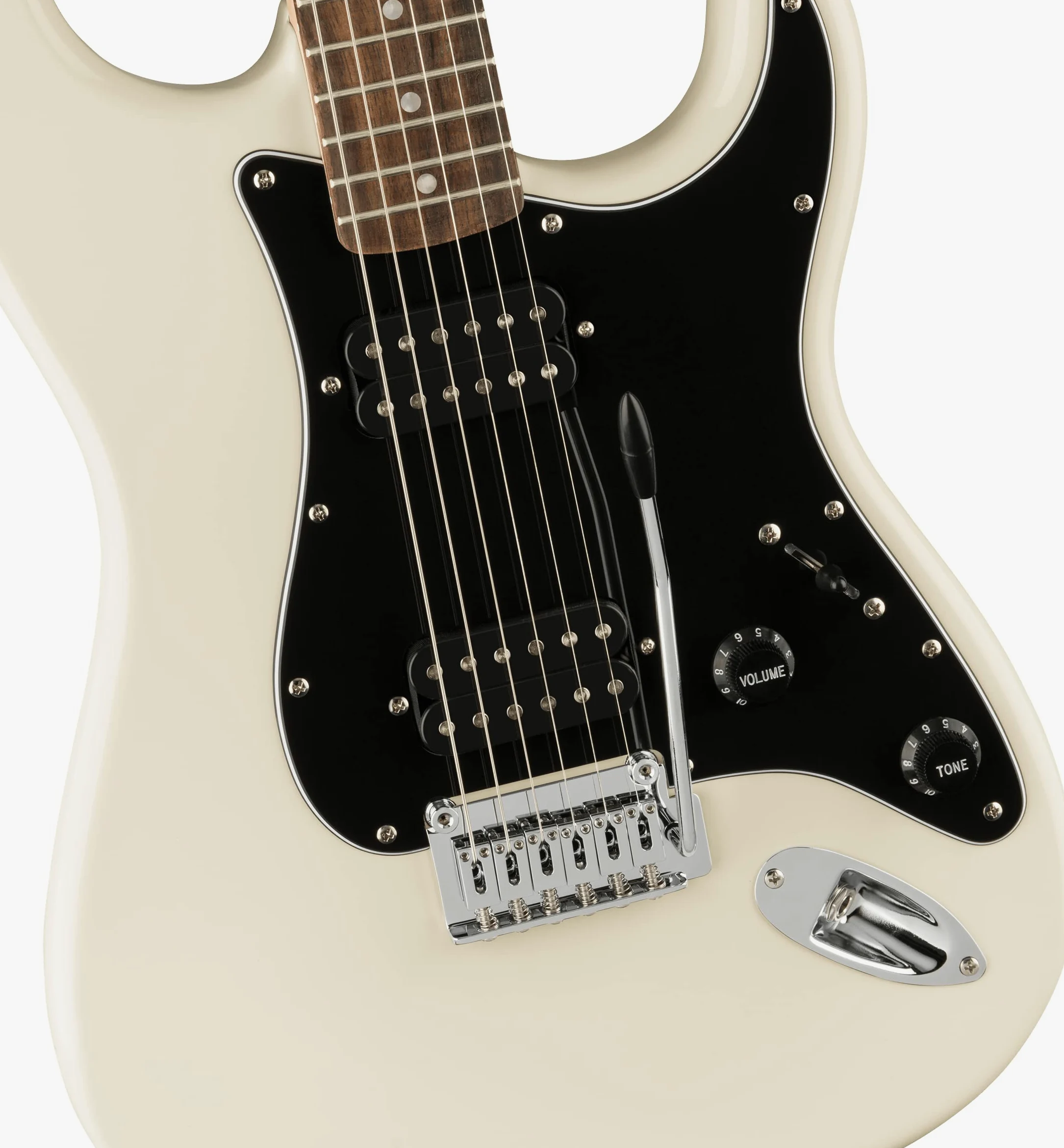 Fender by Squier Affinity Series Stratocaster HH Chitarra Elettrica, Tastiera in Lauro, Battipenna Nero, Olympic White