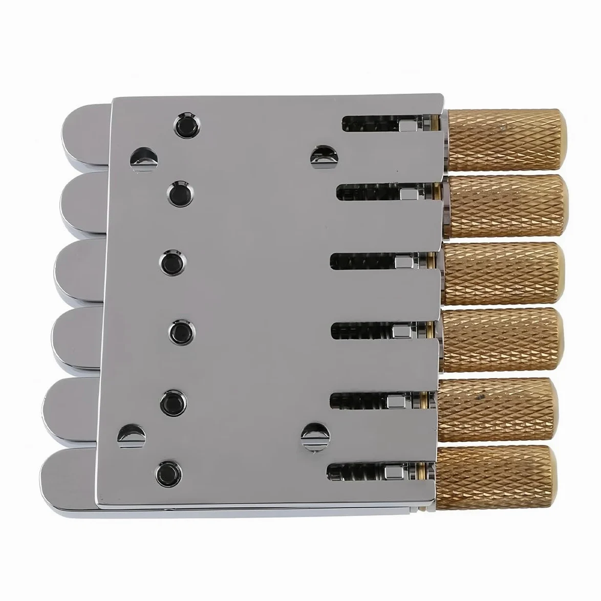 Grobo Cordiera Del Ponte Della Chitarra Elettrica Senza Testa a 6 Corde Da 10,5 Mm, Dispositivo Di Blocco Della Corda Fissa Per Chitarra, Argenteo