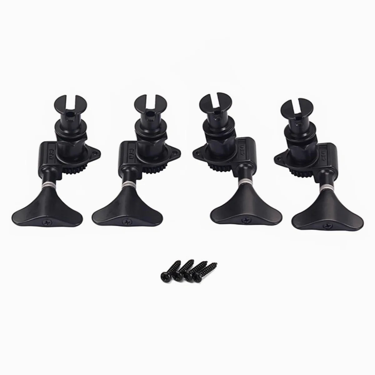 VICASKY Meccaniche per Ukulele Bass Acustico Gc117 in Metallo Nero 4 Pezzi Ferrules e Viti, Accordatori Vintage per Regolazione Precisa delle Corde