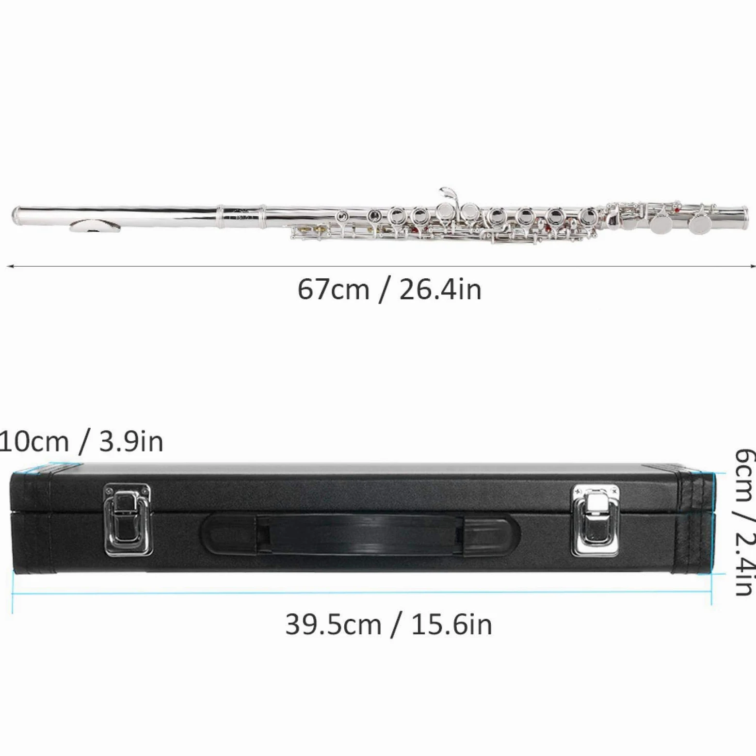 Flauto d'argento Argento sterlina Test professionale Riproduzione di strumenti musicali Supporto per principianti Adulti