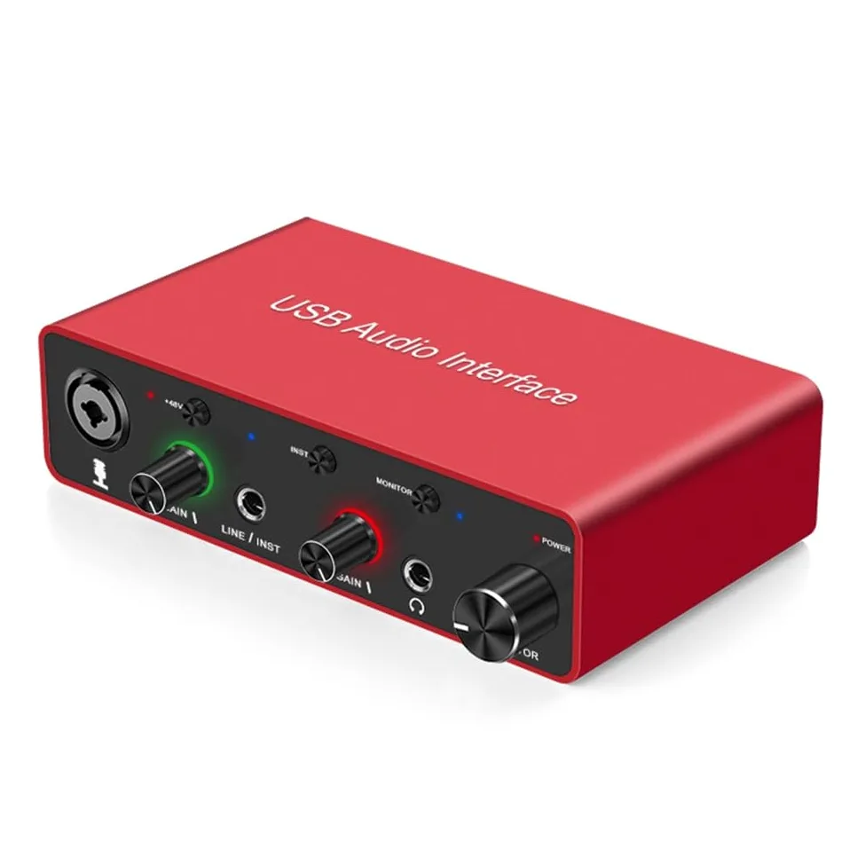 192KHz USB Audio Interface Scheda audio XLR Interfaccia Studio per Podcast Apparecchiature di Registrazione Professionale