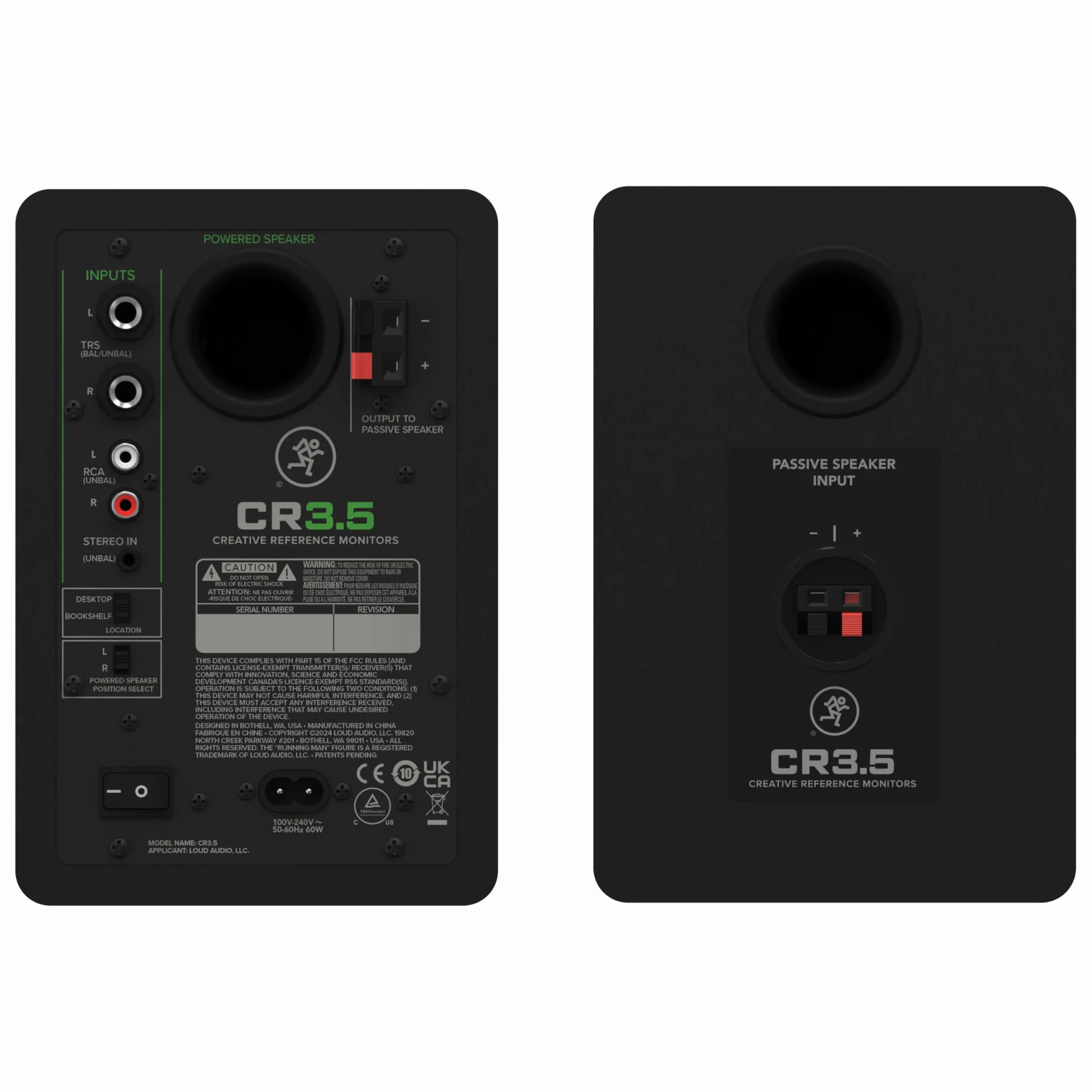 Mackie CR3.5 Monitor da studio da 3,5" con controllo del tono