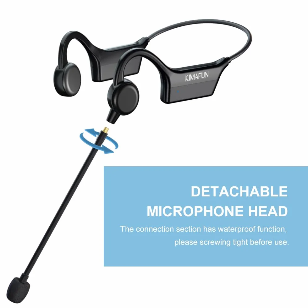 KIMAFUN 2.4G Wireless Microfono Archetto Fitness, Microfono Senza Fili IP67 Impermeabile Resistente al Sudore per Aerobica in Acqua, Allenatore di Nuoto, Fitness, Yoga, Pilates, GWP91(1TX1RX)