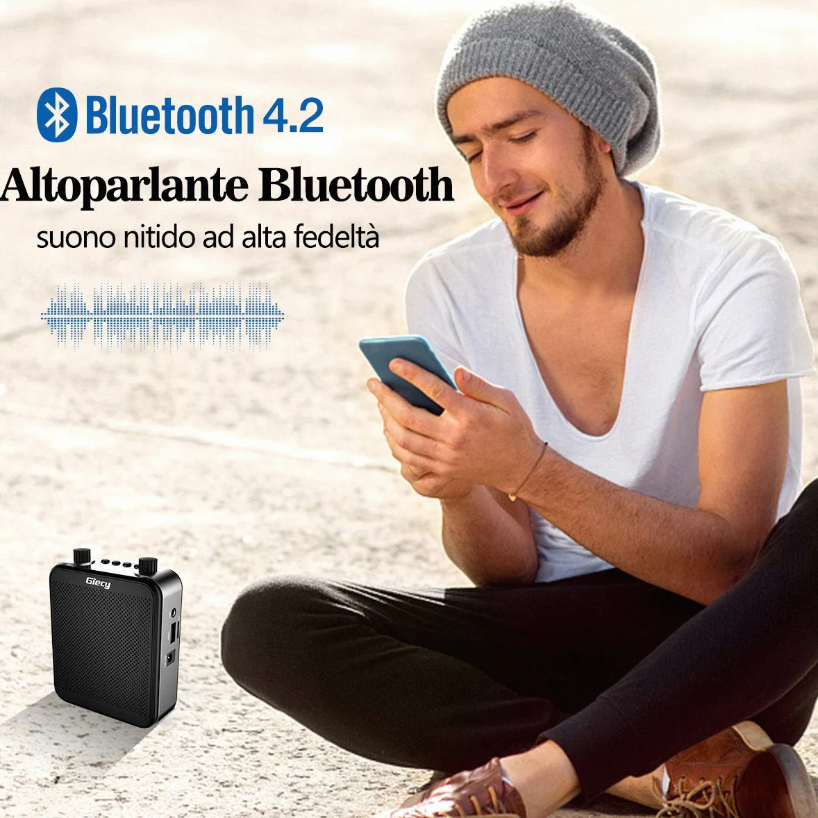 Amplificatore vocale portatile con microfono cuffia 30W Batteria ricaricabile 2800mah Sistema PA amplificatore vocale mini per insegnanti, guida turistica, allenatori, presentatori