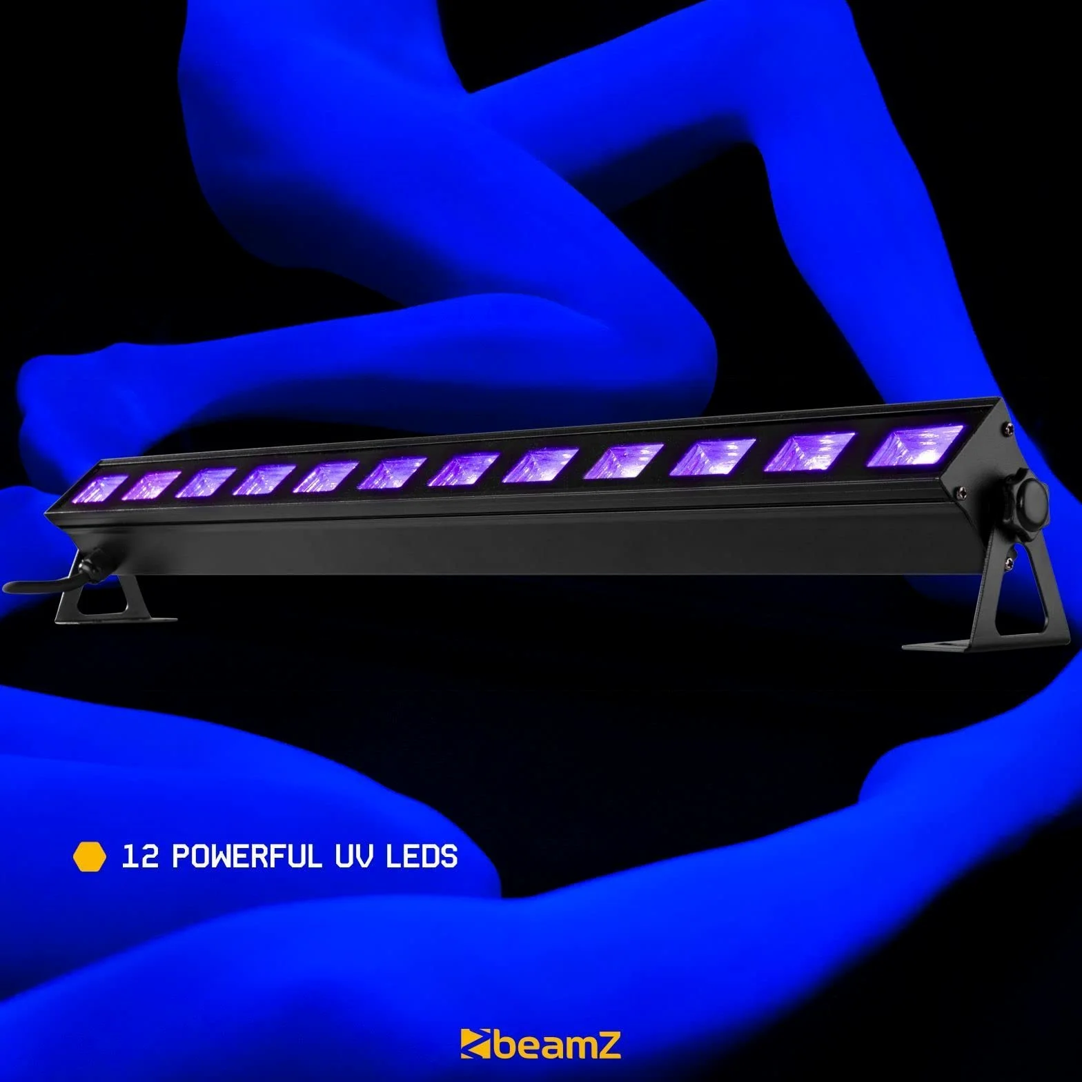 Beamz BUV183 - LED UV Bar, Luce UV 12 x 3W, Plug & Play, Consumo Energia 35W, Trasportabile, Utilizzo Multiuso