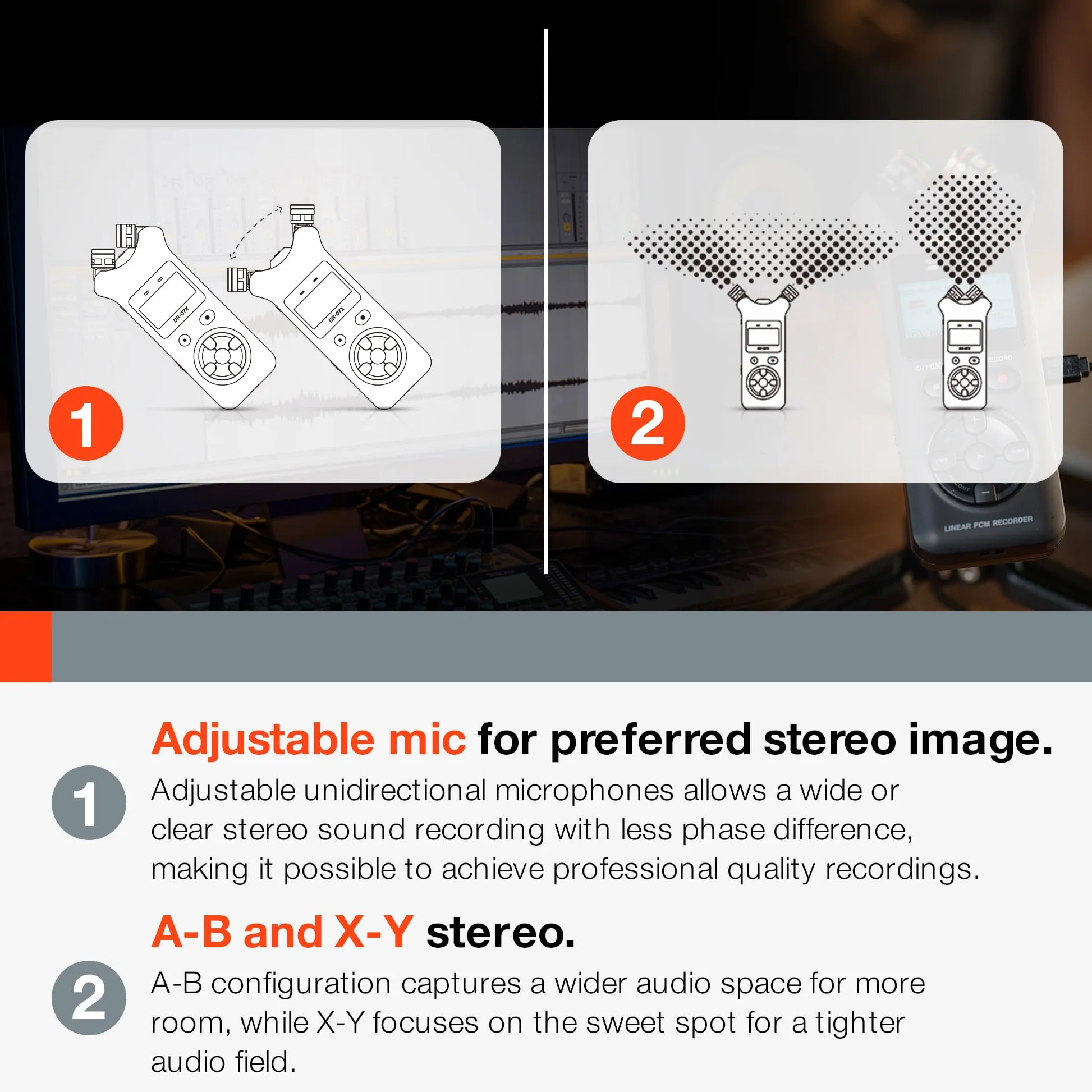 Tascam Registratore audio digitale portatile stereo DR-07X e interfaccia audio USB