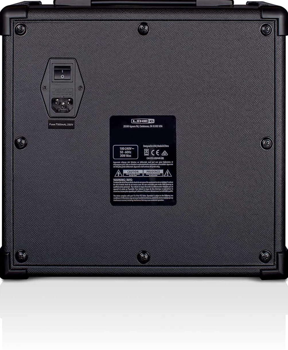Amplificatore per chitarra Yamaha Line 6 Spider V 20 MkII in nero - Amplificatore da 20 W con altoparlante da 8 pollici, 16 toni preimpostati e 3 effetti simultanei