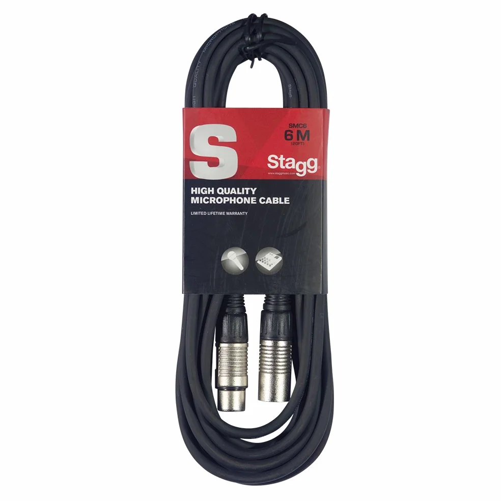 Behringer 302USB Mixer premium a 5 ingressi con preamplificatore microfonico XENYX e interfaccia USB/audio & Cavo da microfono a mixer Stagg SMC6 da 6 metri XLR (m) -XLR (f), nero