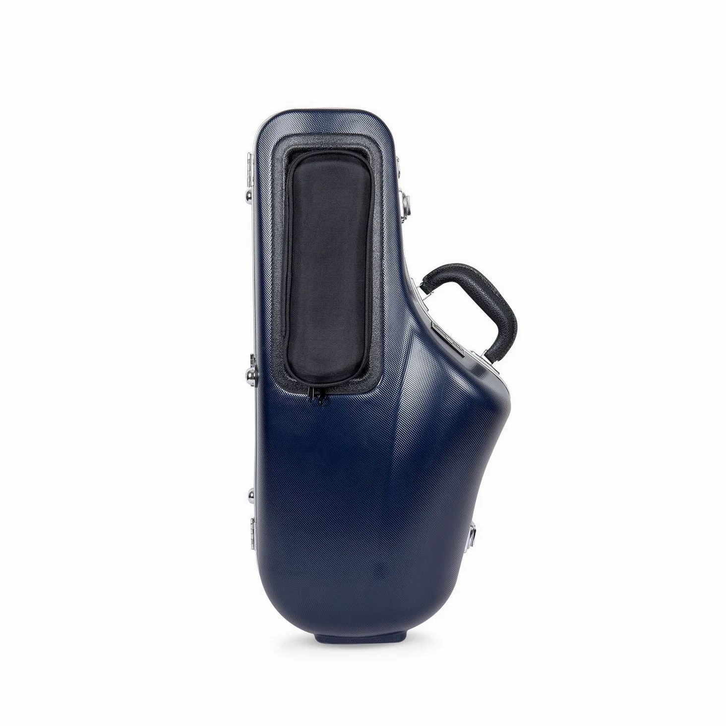 Crossrock Custodia Contour in ABS per Sassofono Contralto | Finitura Blu con Motivo a Diamante, Interno in Velluto Blu Scuro, Tasca Accessori, Chiusura di Sicurezza – Guscio Rigido