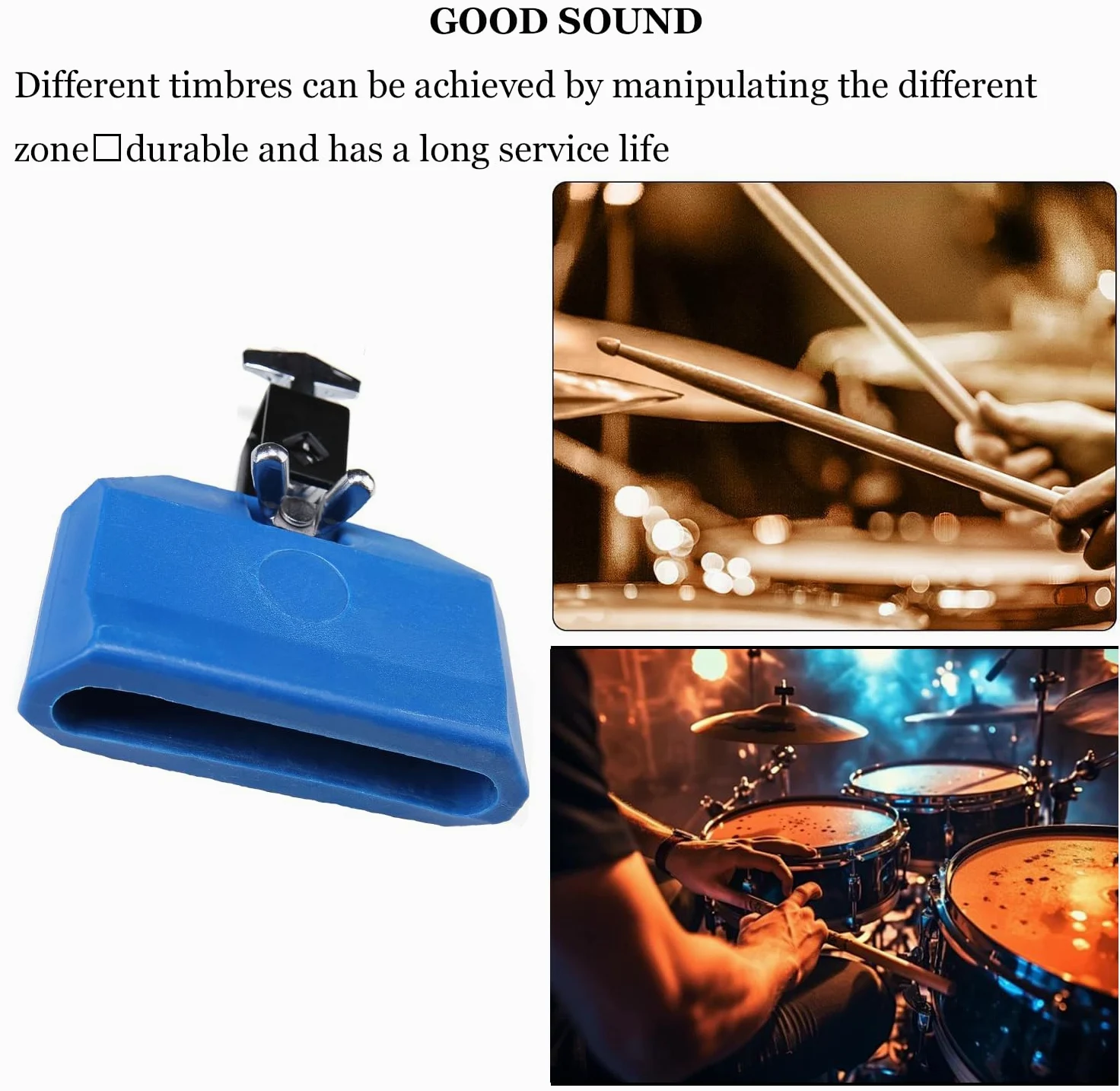 MOONBACK Jam Block Set, Plastic Cow Bell Double Sambago Bell e Blocco Percussioni Musicali, Latino Percussione Strumento Kit