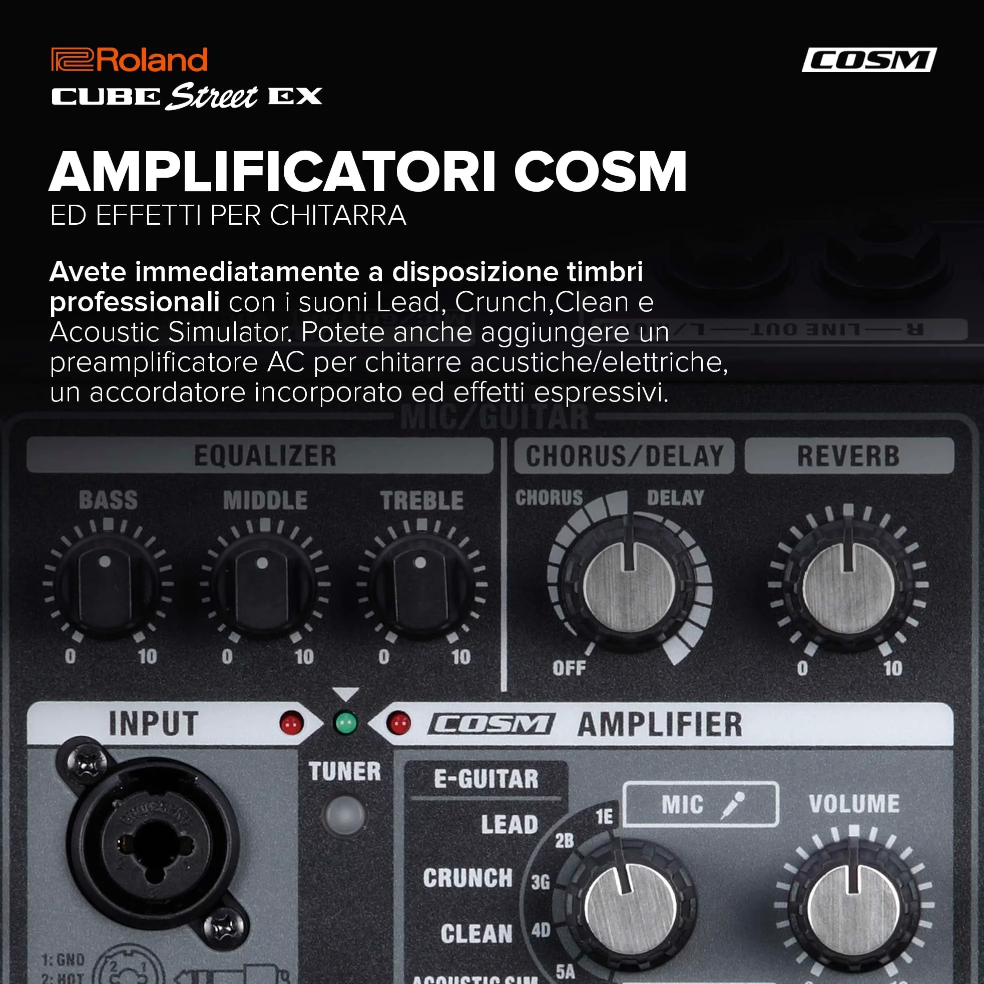 Roland CUBE Street EX | Amplificatore stereo da 50W alimentato a batteria | Suono definito e dinamico | Ideale per le performance all'aperto | Supporta microfoni, strumenti & dispositivi audio