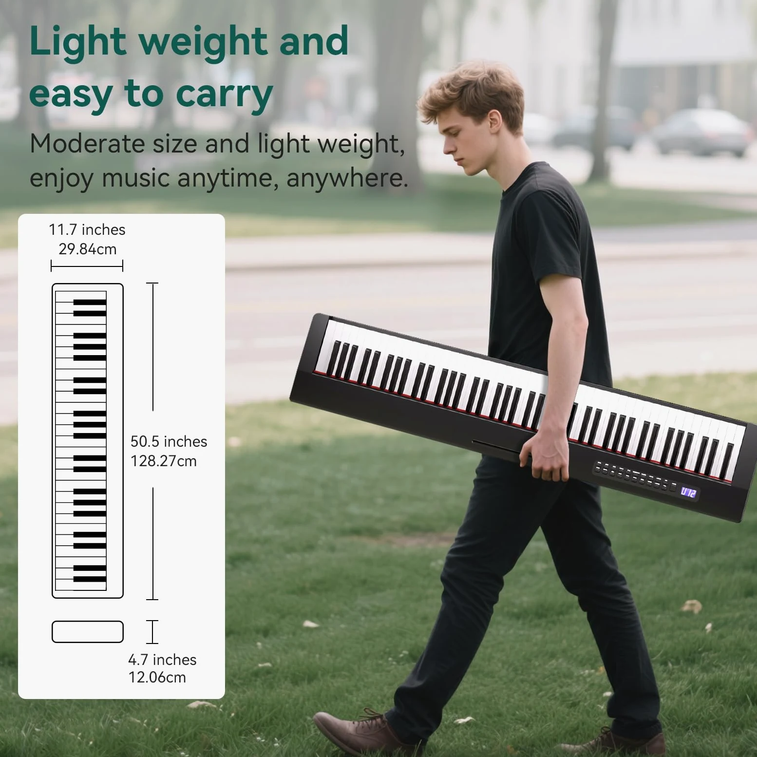 Rosen P21 Tastiera Semi-Pesata 88 Tasti Pianoforte Digitale per Principianti, Pianoforte Elettrico Portatile con Pedale di Sostegno e Alimentazione, Bianco