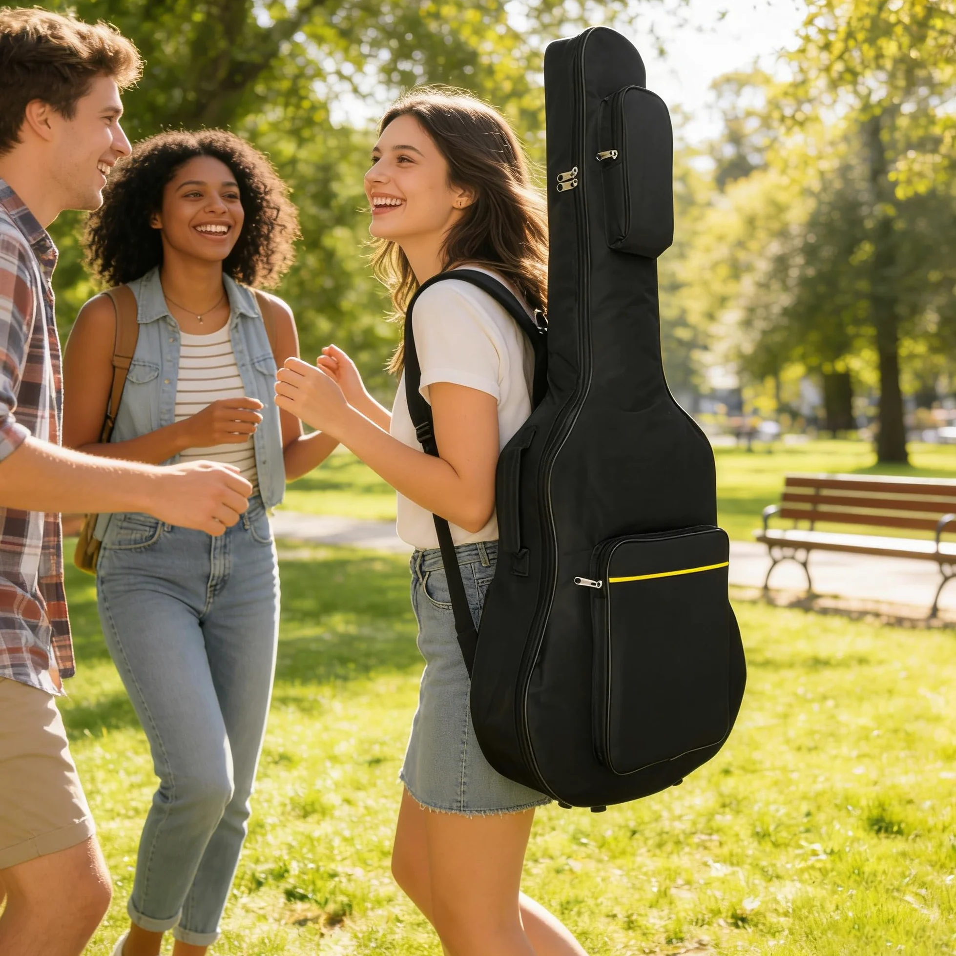 41 pollici Borsa per chitarra, Sacchetto di chitarra, Lo zaino della chitarra della cinghia di spalla registrabile impermeabile dello spessore più cotone, una varietà di colori