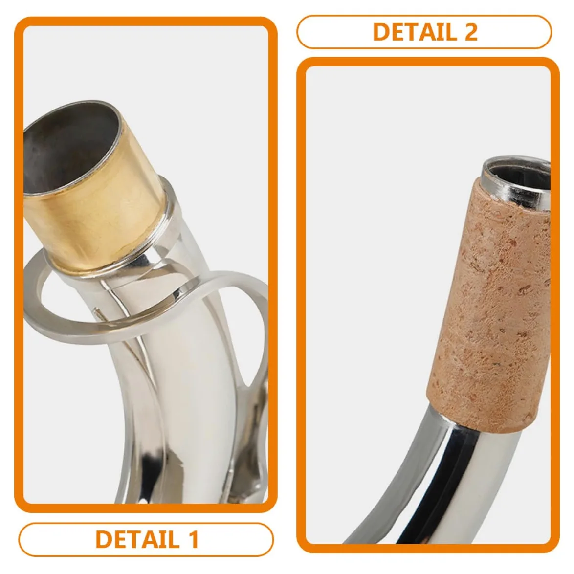 POPETPOP Collo Accordatura in Si Bemolle Diametro 27,5mm per Curvo in Ottone Placcato Argento Facile Installazione e Manutenzione Sassofono Tenore