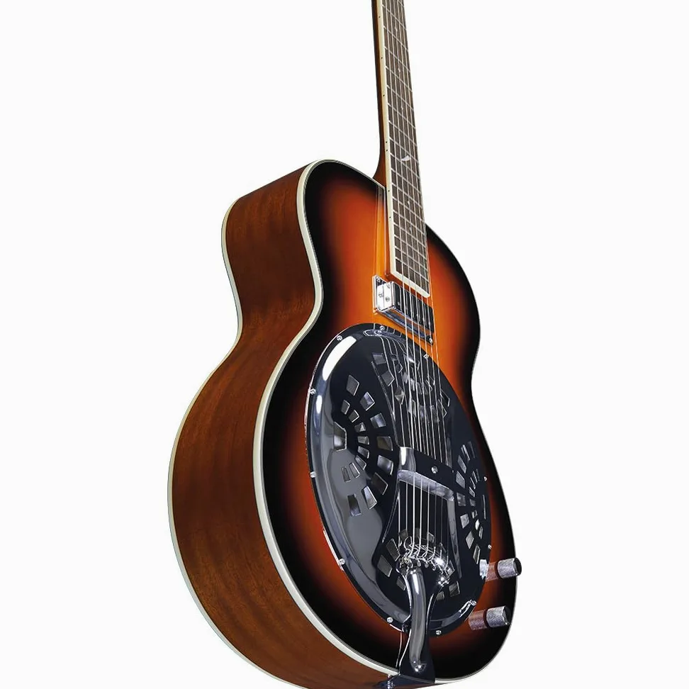 EKO GUITARS - Resonator, Chitarra Resofonica, Top in Abete, Fasce e Fondo in Mogano Sapeli Laminato, Manico in Mogano, tastiera a 20 Tasti in South American Roupanà, Colore Sunburst
