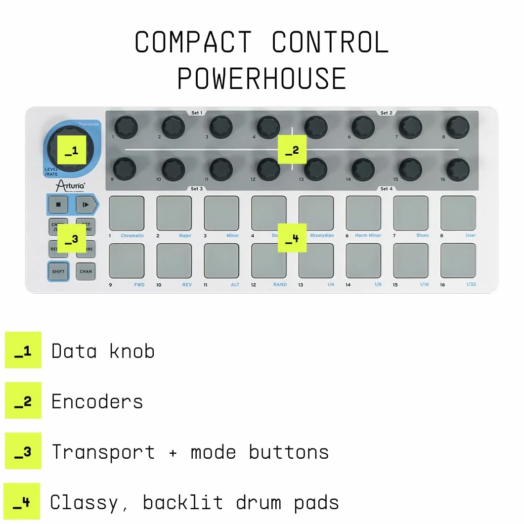 Arturia - Keystep 37 - Controller MIDI, sequencer, arpeggiatore e generatore di accordi creativo - Tastiera Slimkey a 37 note, controlli MIDI CC assegnabili, modalità Scale, connettività versatile