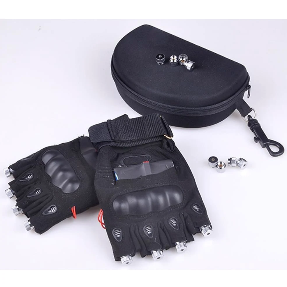Guanti Lampeggianti a LED, Guanti Luminosi Con Fascio Singolo, Accessori Per Spettacoli Teatrali, Con 4 Lampade, Ricaricabili Per Feste, Discoteca, Club, Spettacoli Di Danza, Night Club, Ballo Di Stra