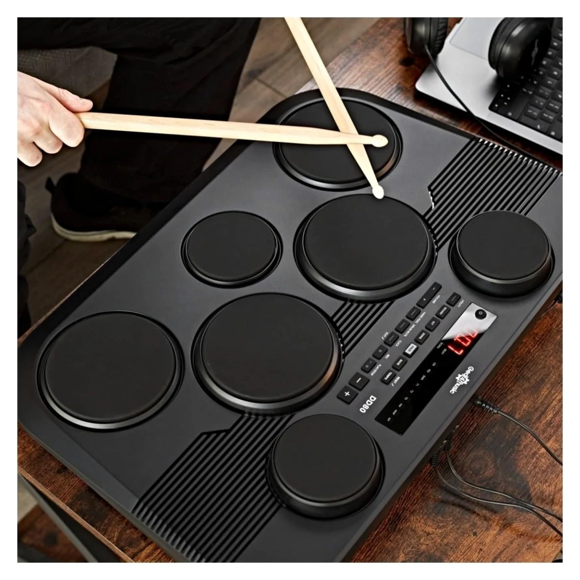 Batteria Elettronica Portatile con Cuffie DD70 di Gear4music