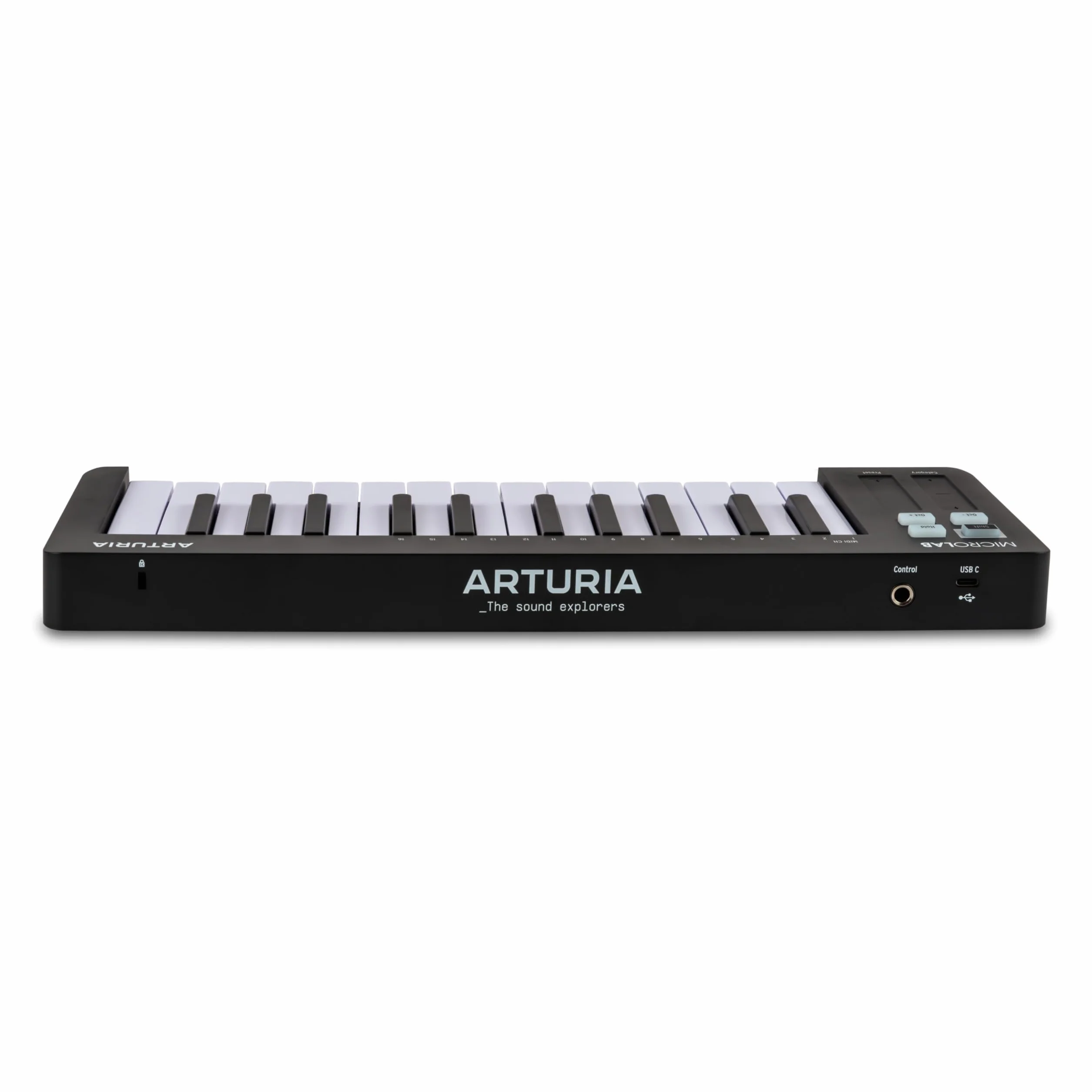 Arturia - MiniLab 3 - Controller MIDI universale per la produzione musicale, con pacchetto software completo - 25 tasti, 8 pad multicolori - Bianco
